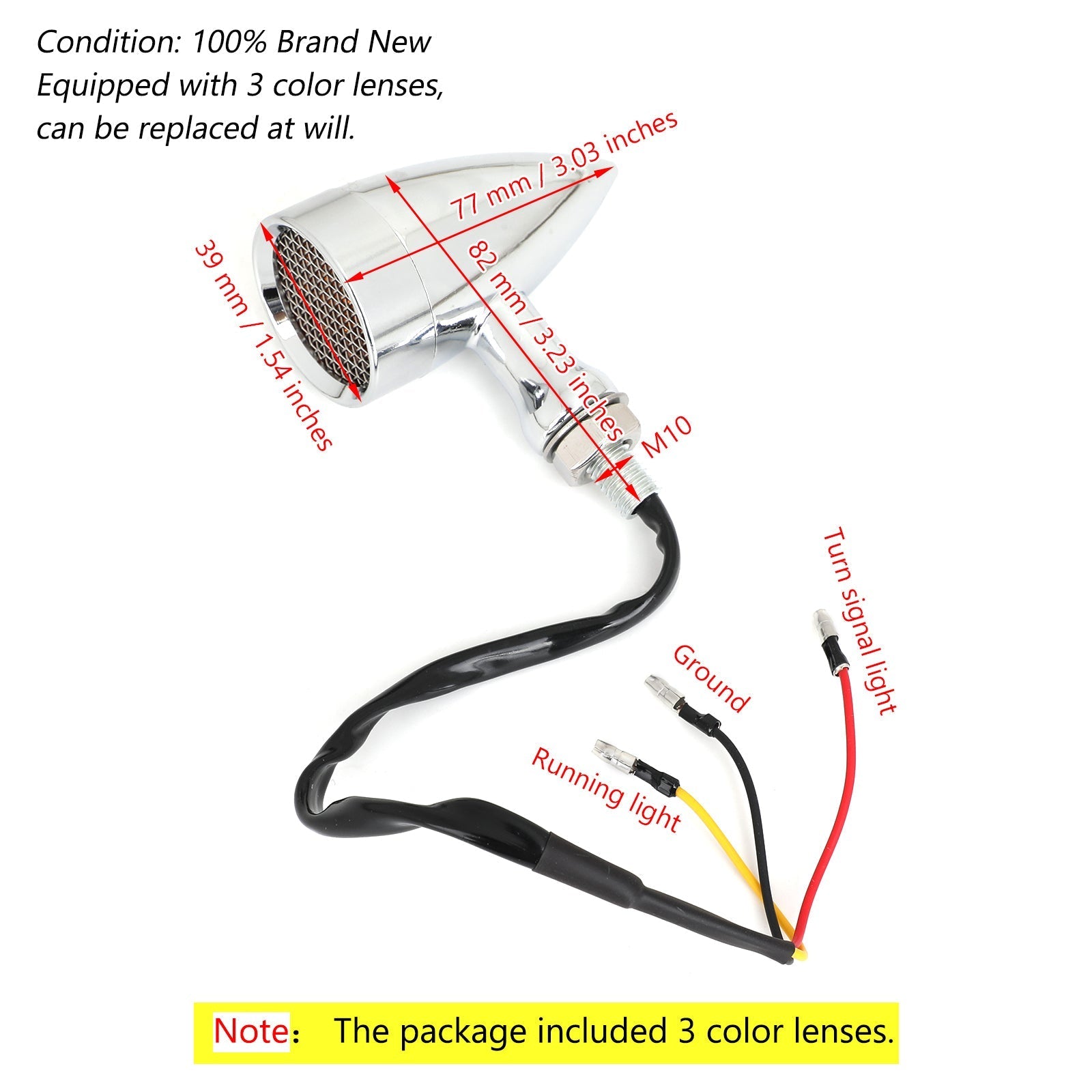 M10 Universel Moto LED Clignotants Indicateurs Clignotant Lampe Générique