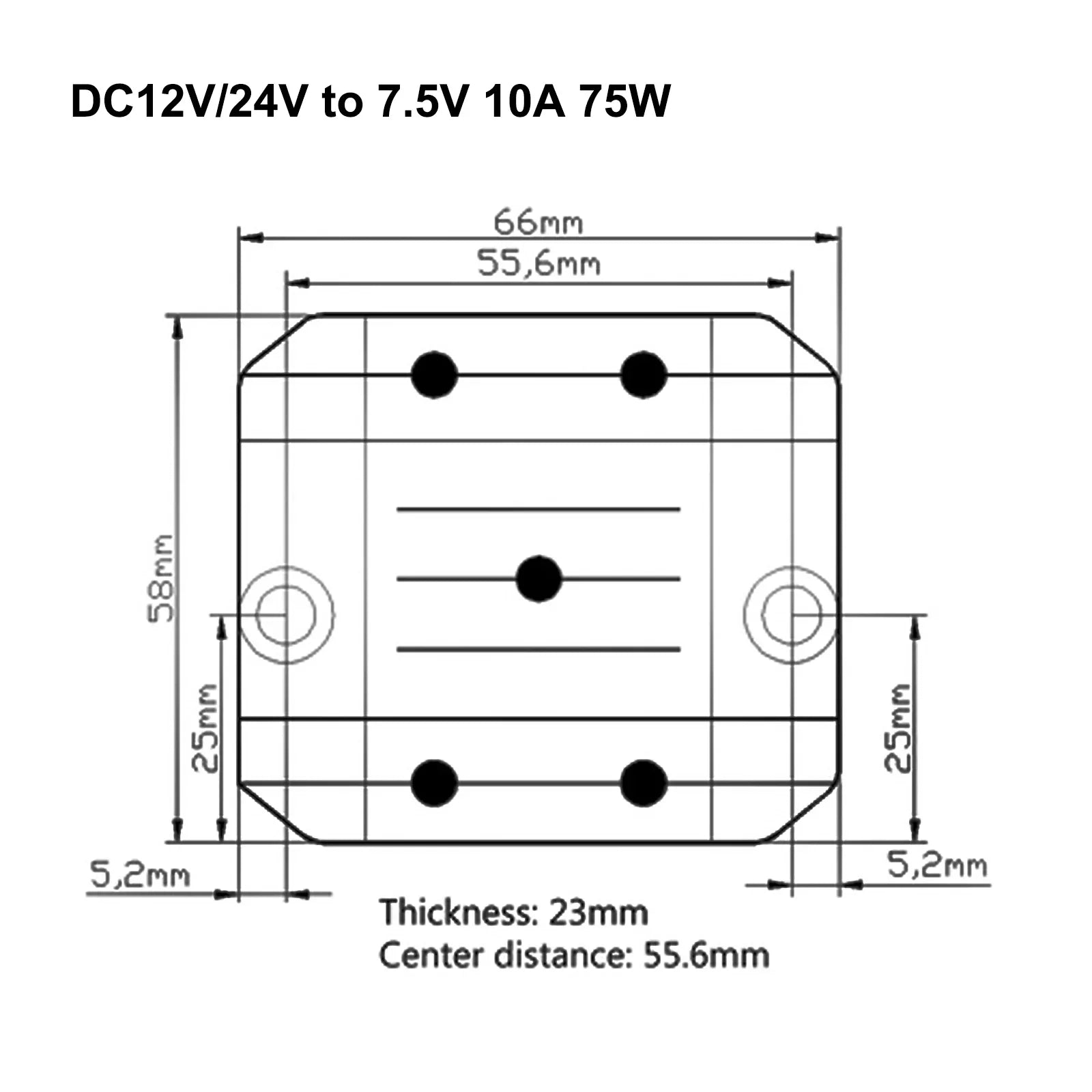 DC 12V/24V à 7.5V 10A 75W Convertisseur Régulateur Alimentations Transformateur