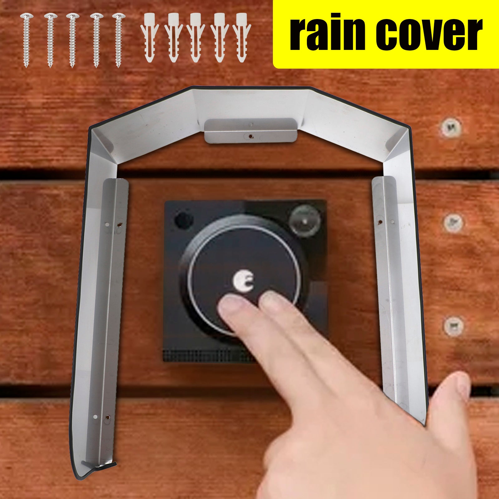 Caja de pared resistente a la intemperie de acero inoxidable, cubierta para lluvia para enchufe de timbre