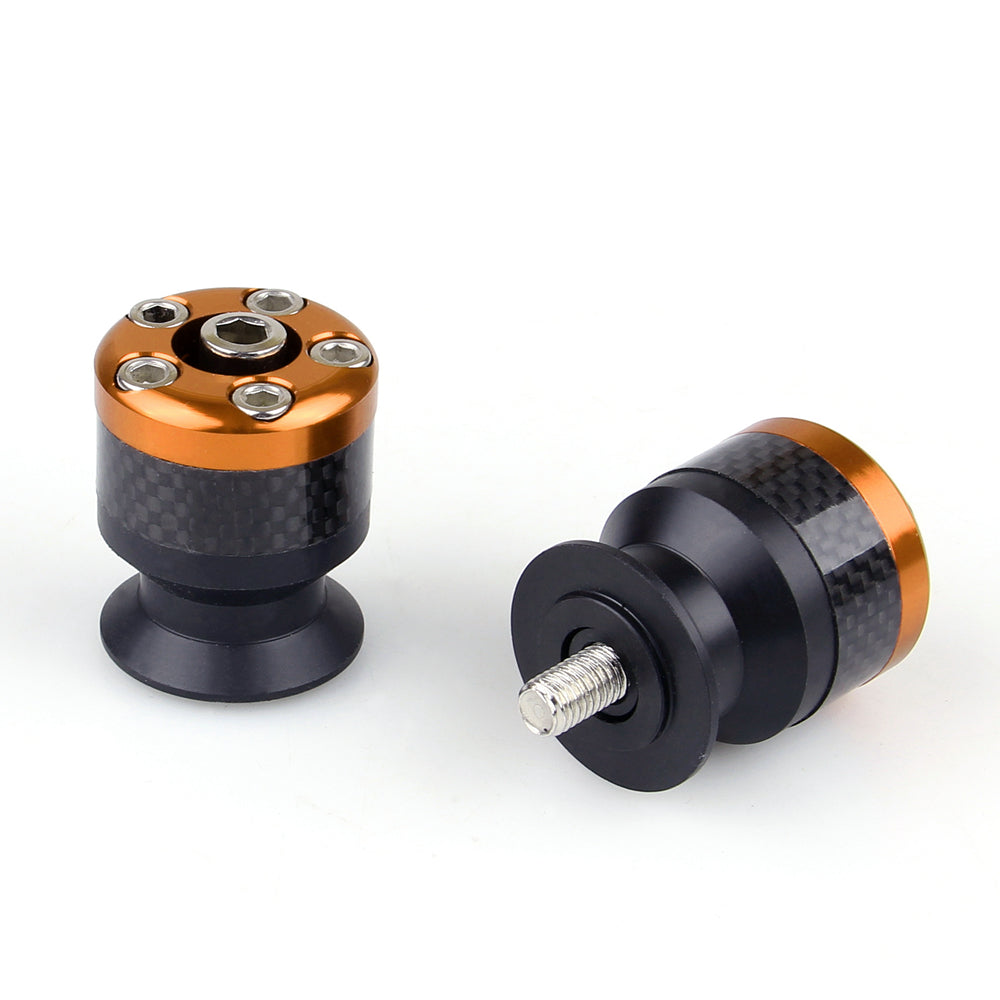 Bobine di cursori per forcellone forcellone in fibra di carbonio CNC universali per moto 10mm arancione generico