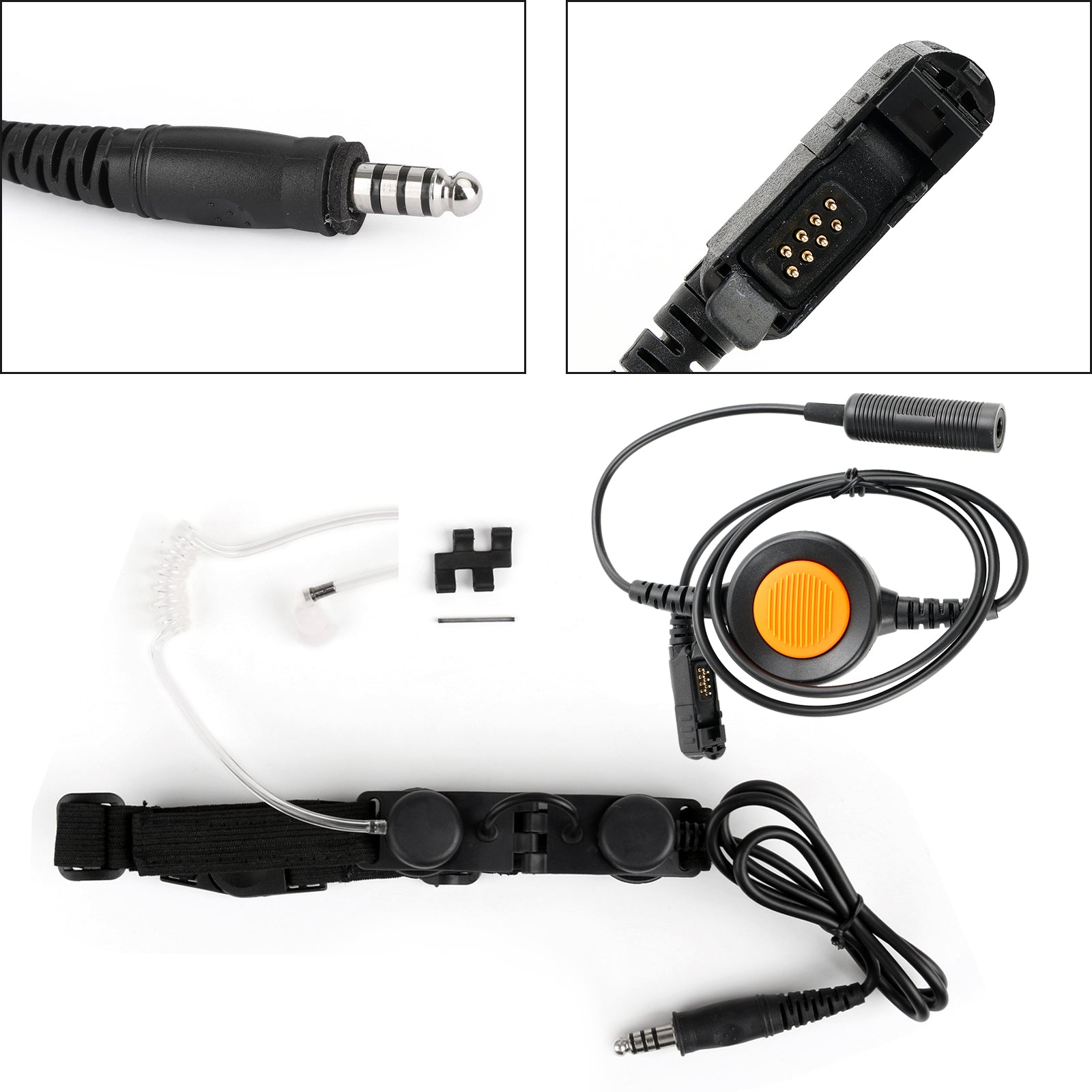 Auriculares Z-Tactical con micrófono de garganta ajustable de 6 pines U94 PTT para E8600/8608/8268