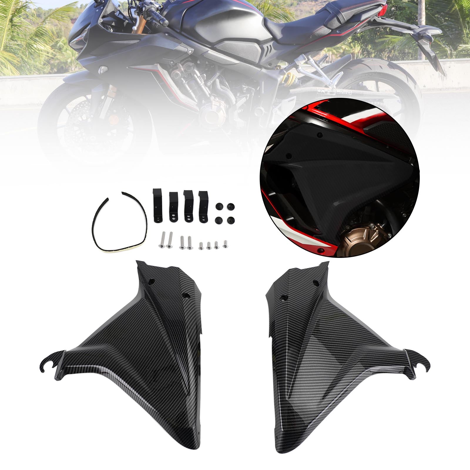 Panneaux de couverture de cadre latéral garniture carénages capots pour Honda CBR650R 2019-2021 générique