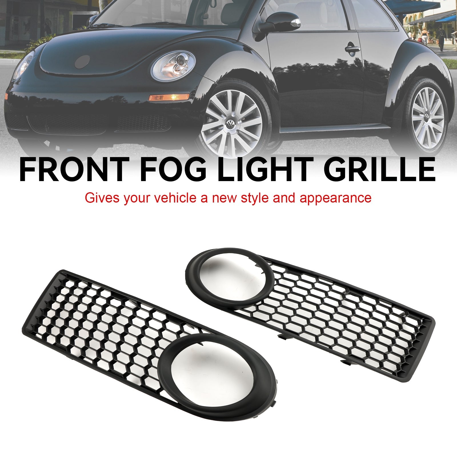 Grille de phare antibrouillard pour pare-chocs avant cabriolet Volkswagen Beetle &amp; Beetle