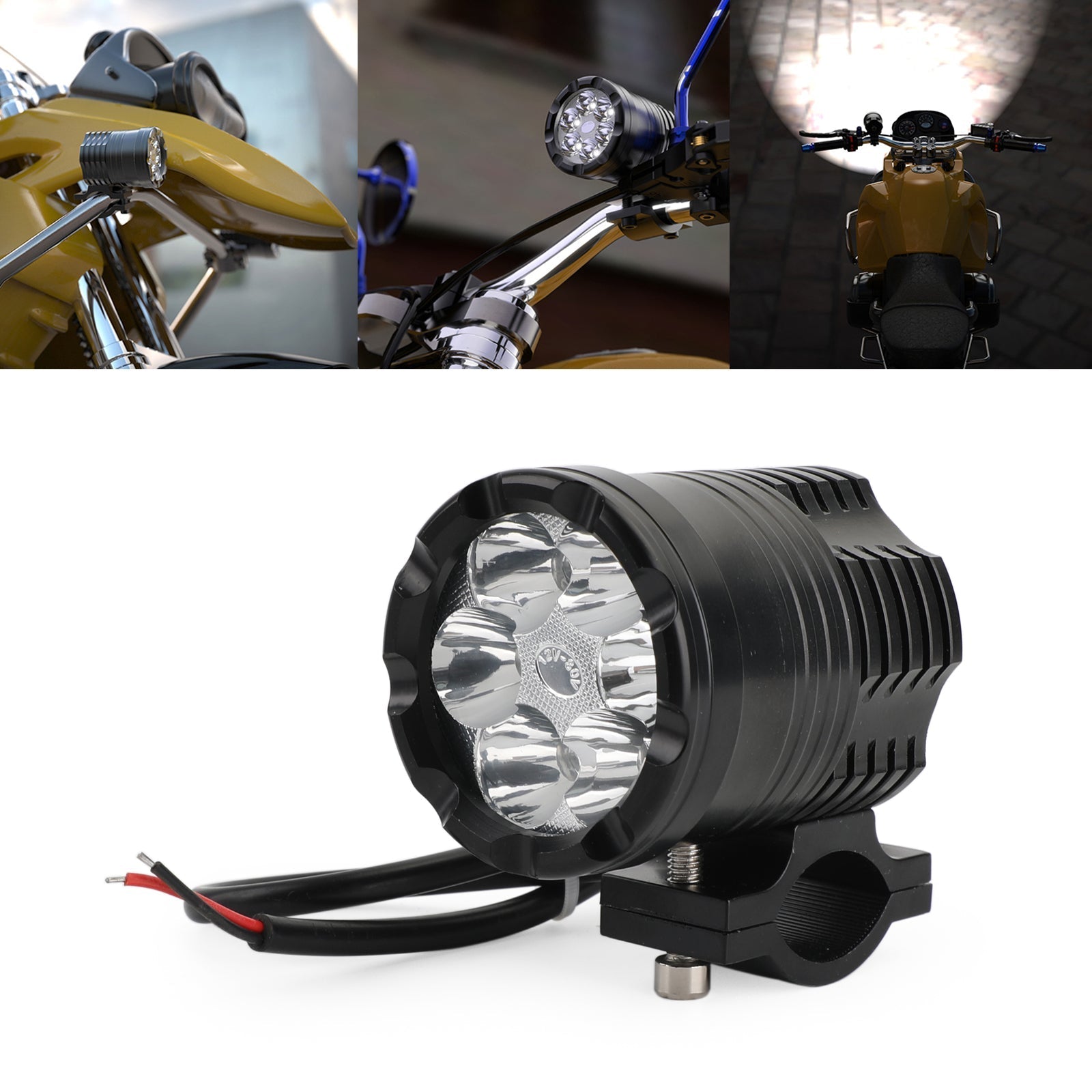 Luce LED elettrica per motocicletta per bicicletta Lampada frontale per bicicletta Faro impermeabile generico