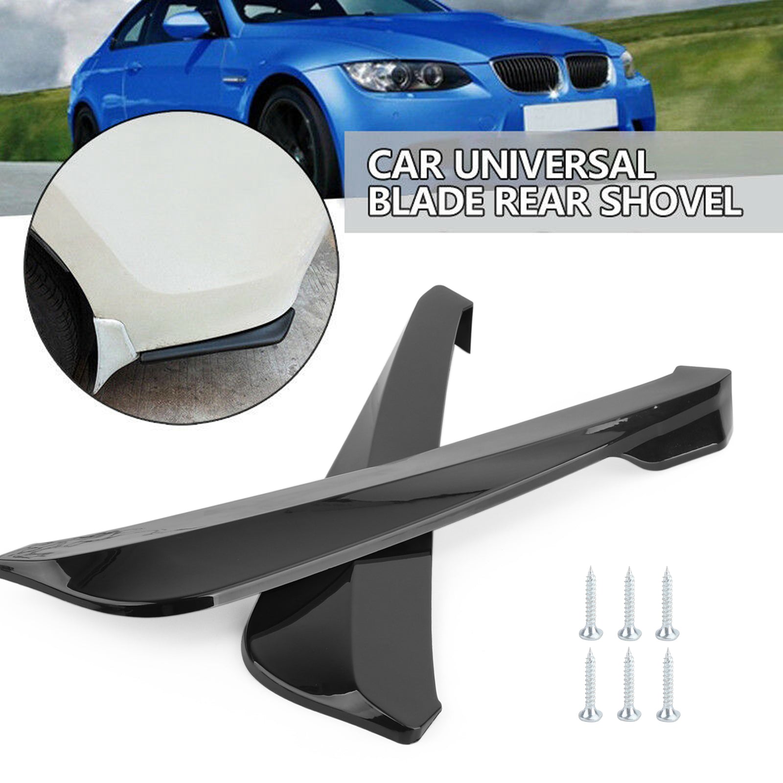 Aileron de pare-chocs arrière de voiture de 19 pouces Canard Splitter Diffuseur Valence Spoiler Lip Gloss Black Generic