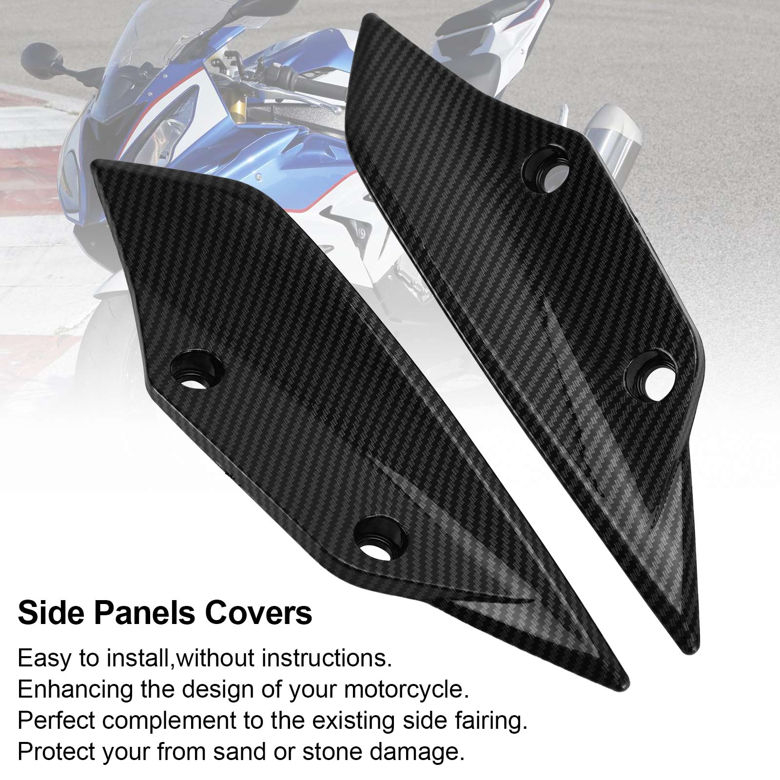 Capot de carénage de panneau de couverture d'insertion de garniture latérale pour BMW S1000RR 2009-2014 carbone générique