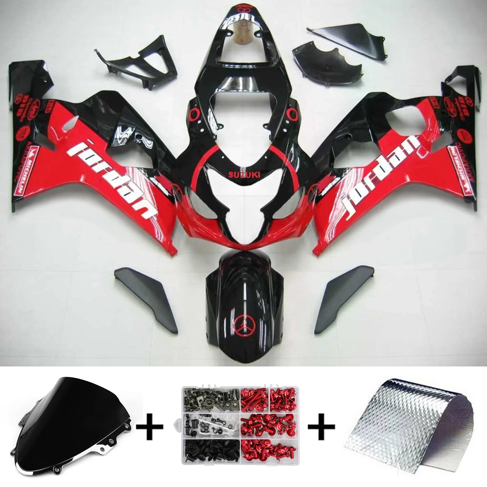 Amotopart Suzuki GSXR 600/750 2004-2005 Kit Carenatura Plastica ABS per Carrozzeria