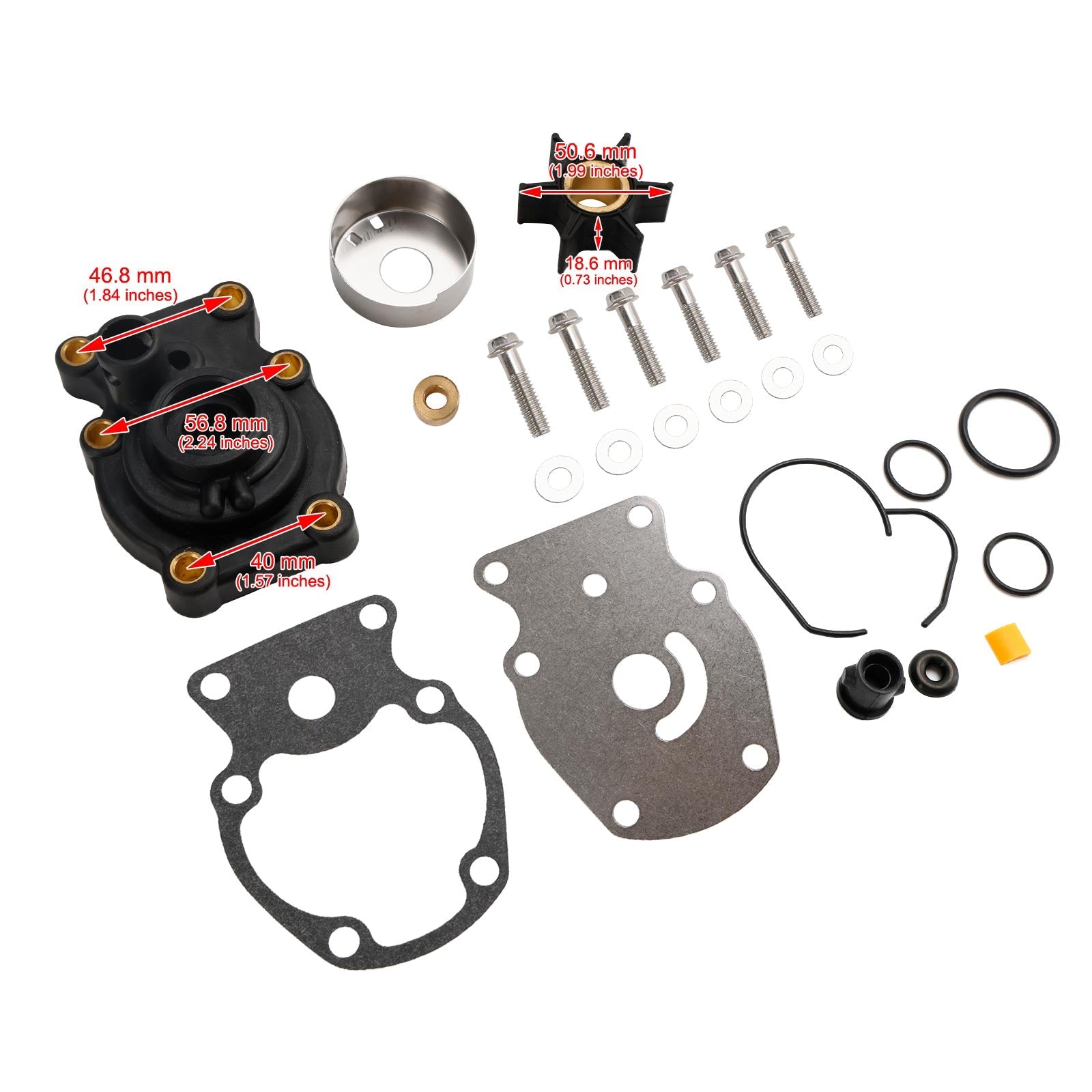 Kit de impulsor de bomba de agua para fueraborda Johnson Evinrude 25 30 35HP 0393630 0393509