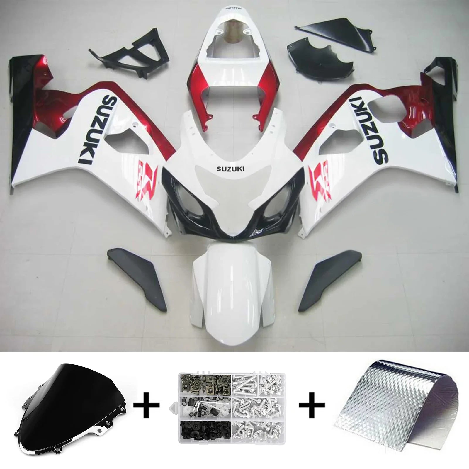 Amotopart Suzuki GSXR 600/750 2004-2005 Kit Carenatura Plastica ABS per Carrozzeria