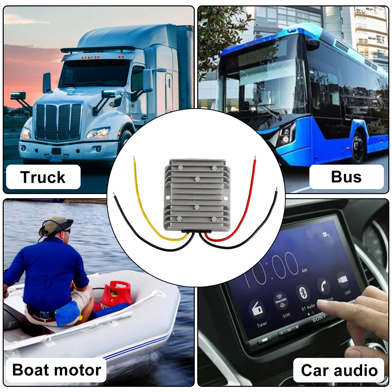 Regulador convertidor de fuente de alimentación para coche, resistente al agua, DC-DC 12V/24V-48V 2A 96W