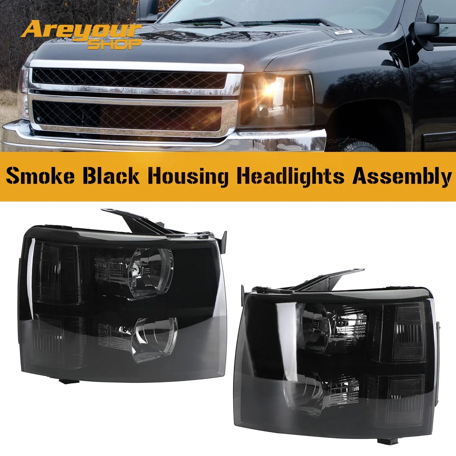 Chevrolet Silverado 1500 2500 3500 2007-2013 Conjunto de faros