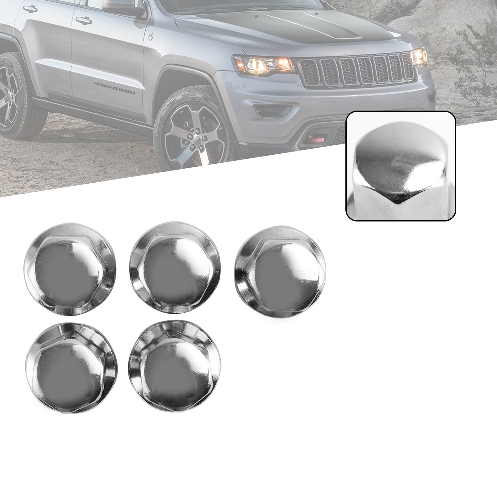 Dadi per ruote da 5 pezzi adatti per Ram 1500 per Jeep Grand Cherokee Wrangler 2012-2018 14x1.5