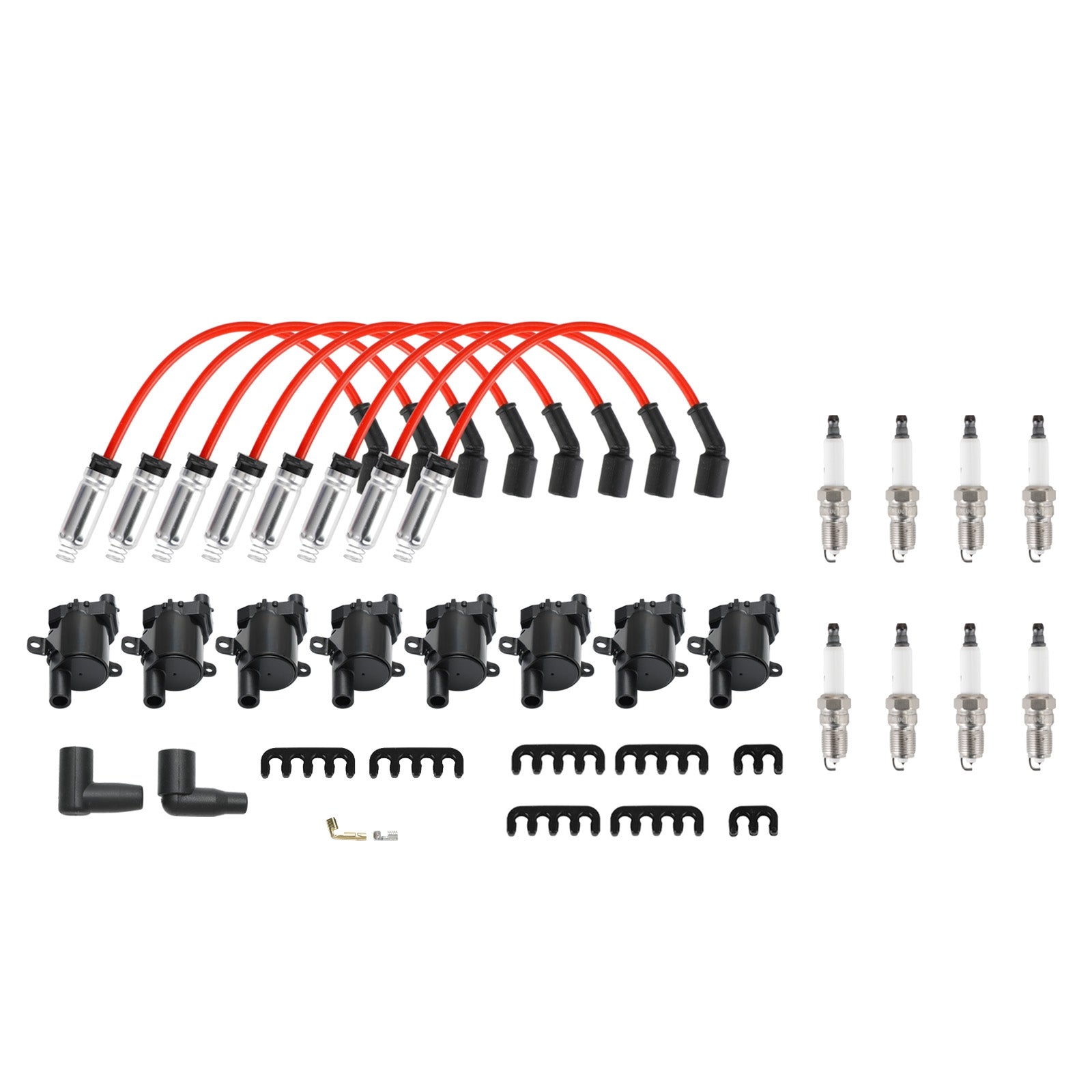 Isuzu Ascender 2003-2004 Chevrolet SSR 5.3L Lot de 8 bobines d'allumage + bougie d'allumage + jeu de fils UF262