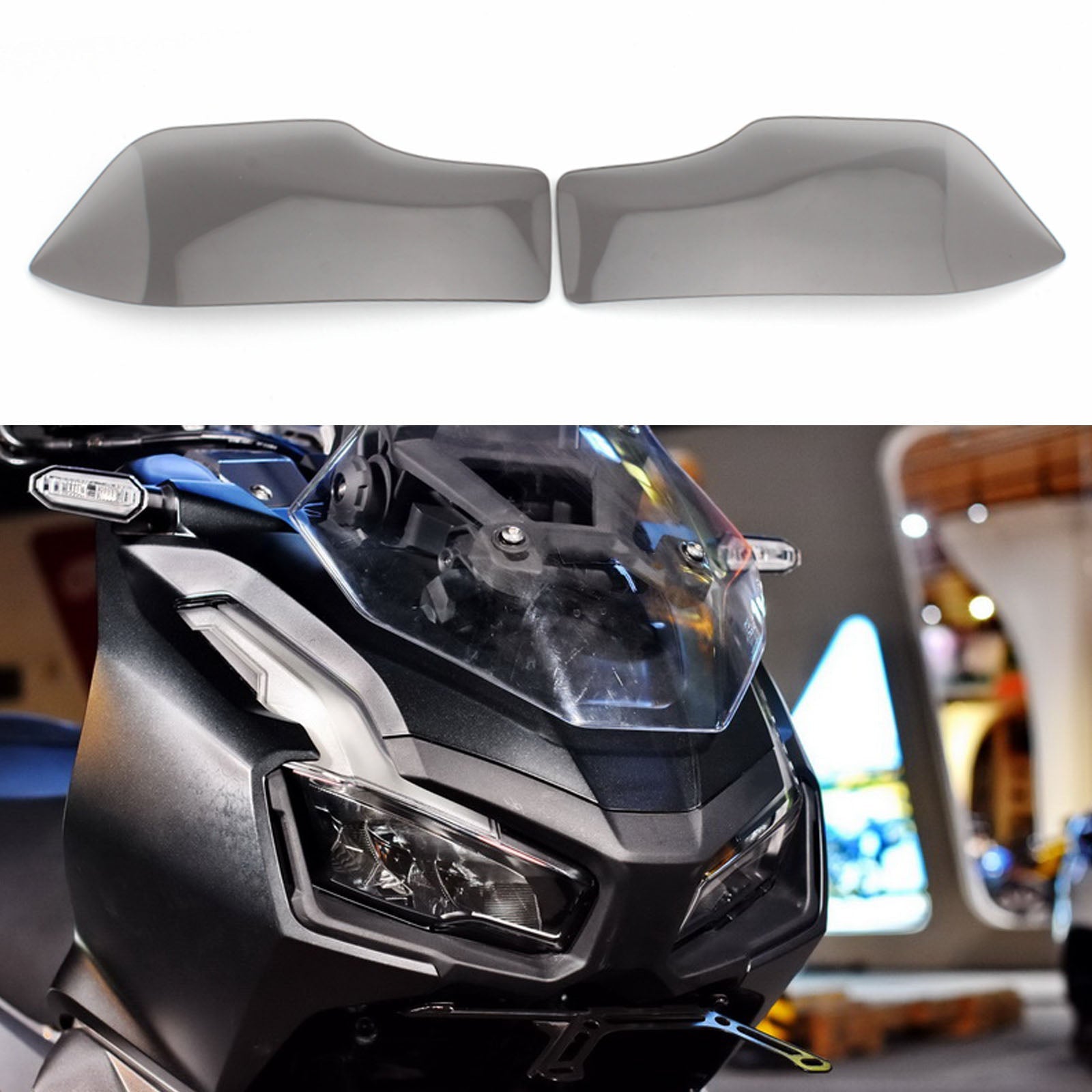 Cubierta protectora de lámpara para lente de faro delantero, compatible con Honda Adv 150 2019-2020, humo genérico