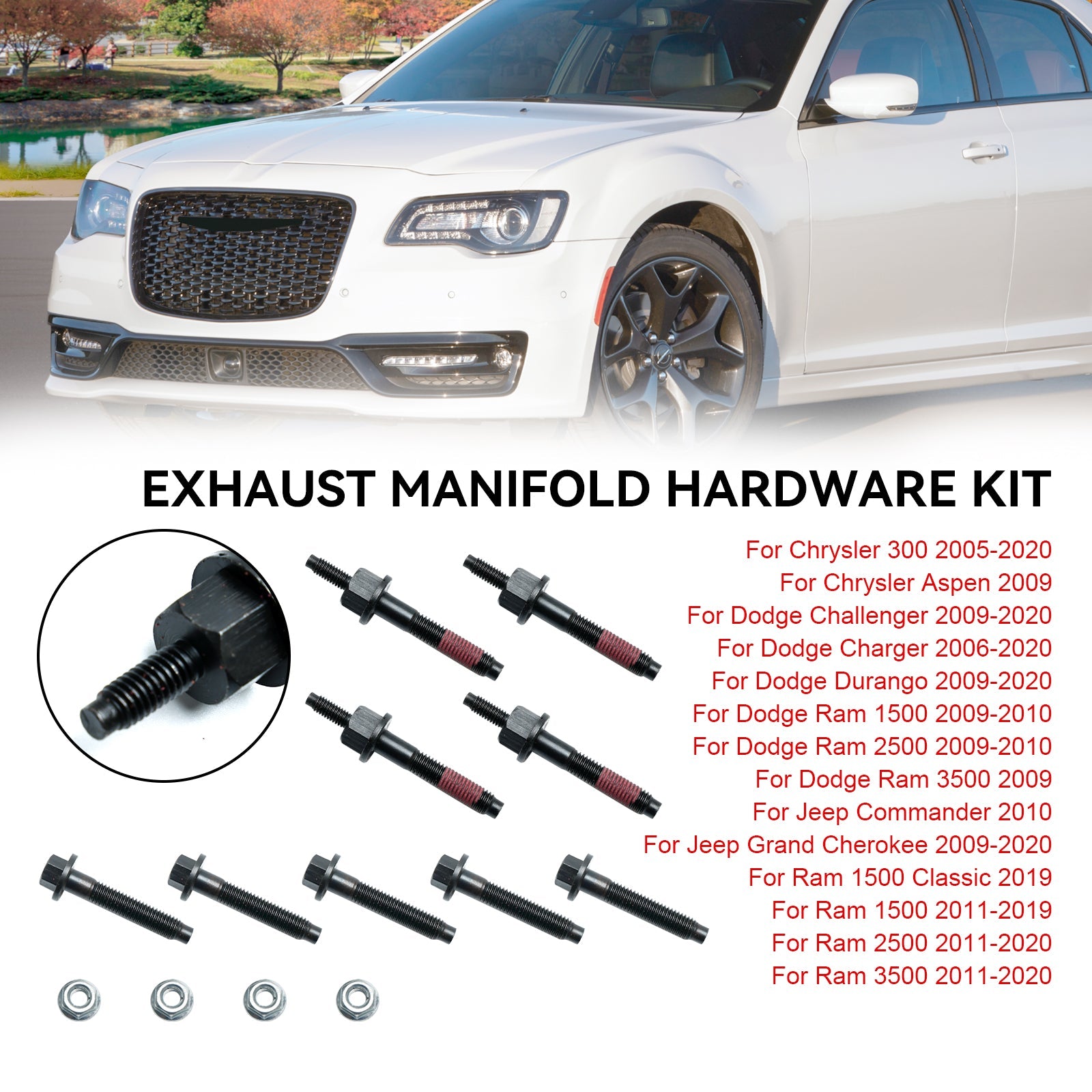 Kit de matériel de collecteur d&#39;échappement 03309 pour Dorman pour Ram pour Dodge pour Jeep