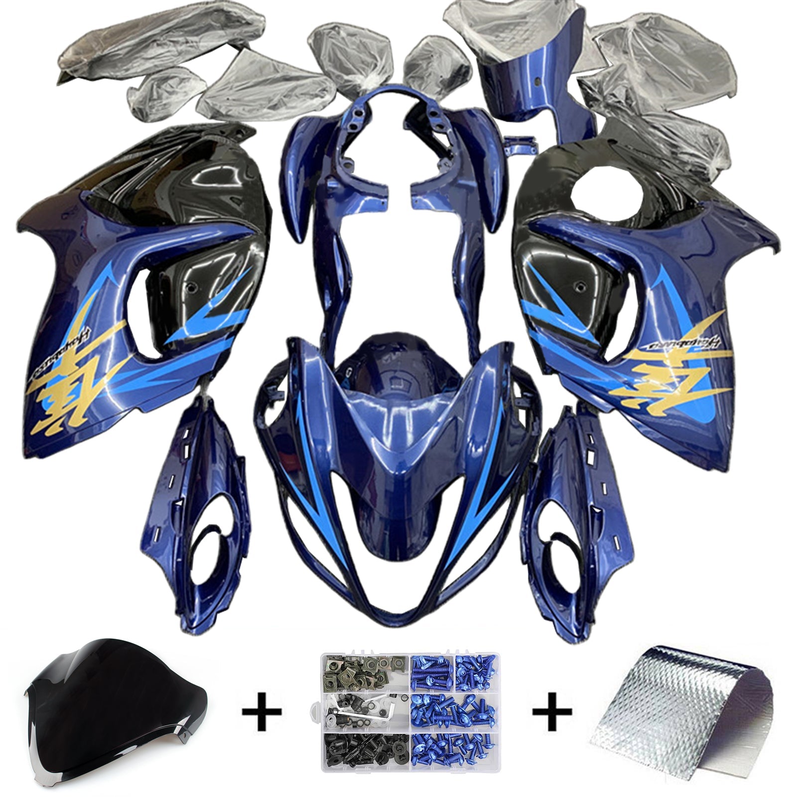 Amotopart Suzuki Hayabusa GSX1300R 2008-2020 Kit carena carrozzeria in plastica ABS