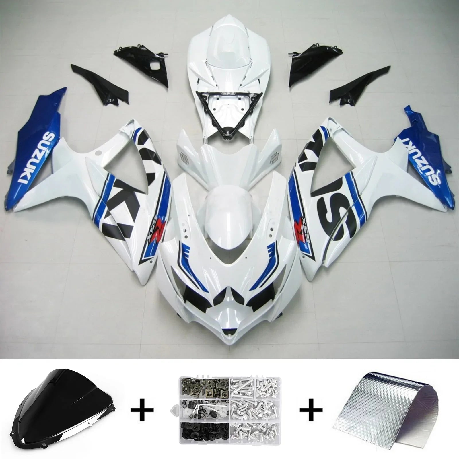 Amotopart Suzuki GSXR 600/750 2008-2010 Kit Carénage Carrosserie Plastique ABS K8