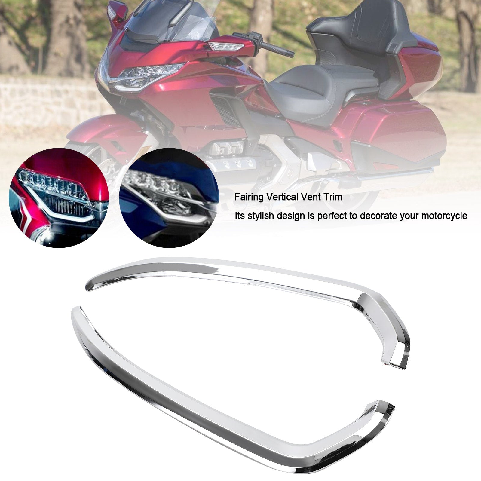 Embellecedor de ventilación Vertical de carenado cromado para Honda Goldwing 1800 GL1800 2018-2021 2019 genérico