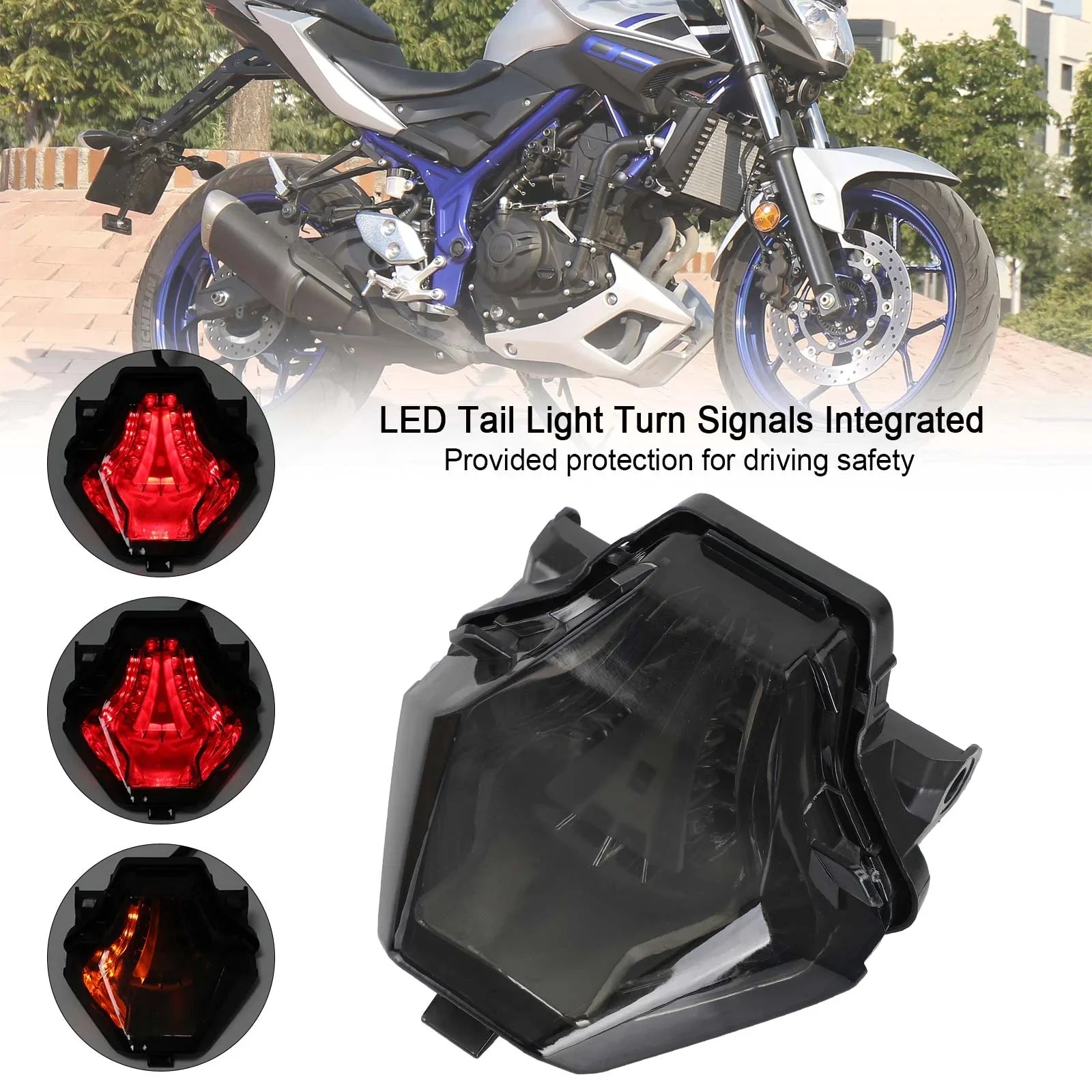 Geïntegreerde achterlichtindicatoren voor Yamaha YZF R25/R3 MT 03/07/25 FZ 07 generiek