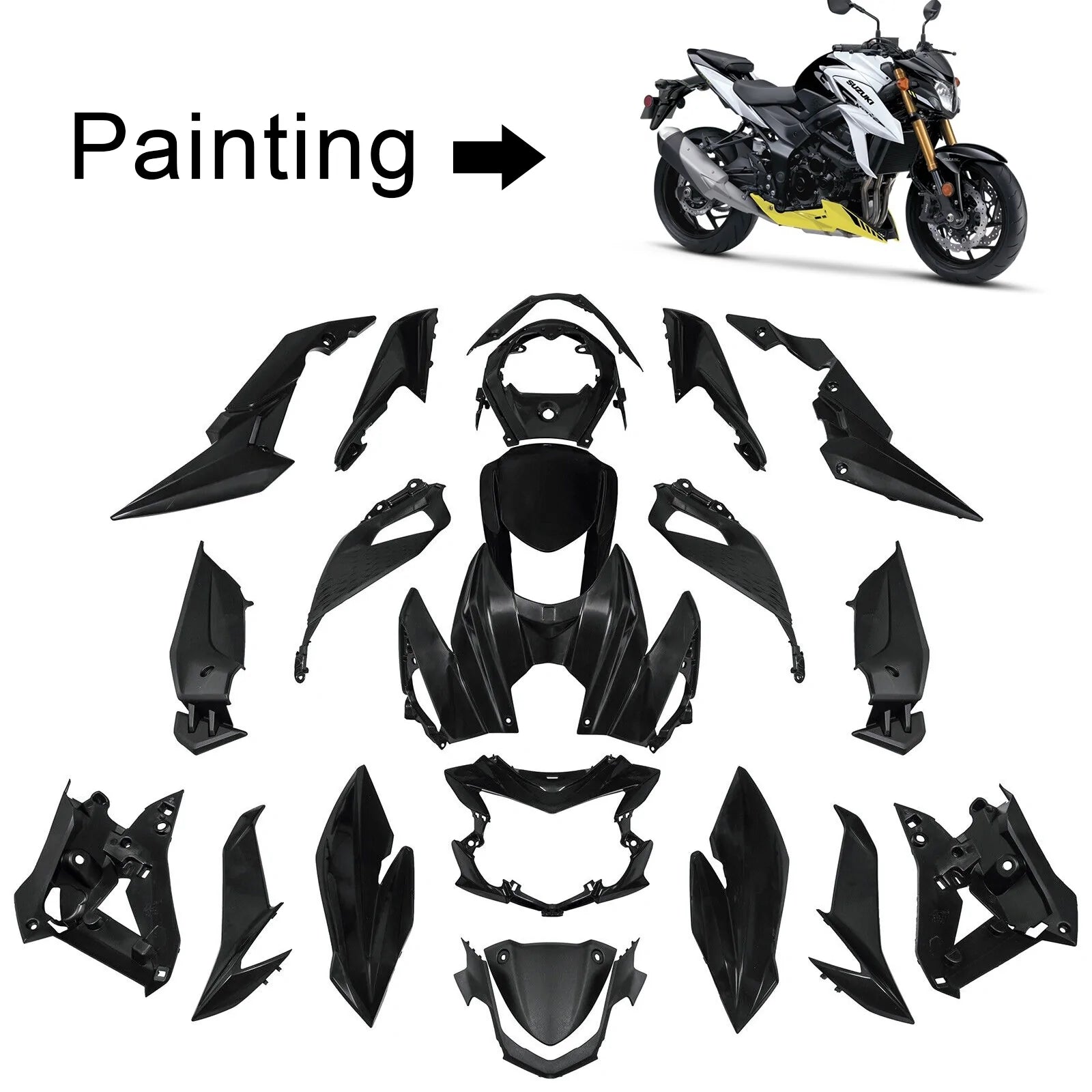 Amotopart Suzuki GSX-S 750 2017-2021 Kit Carénage Carrosserie Plastique ABS