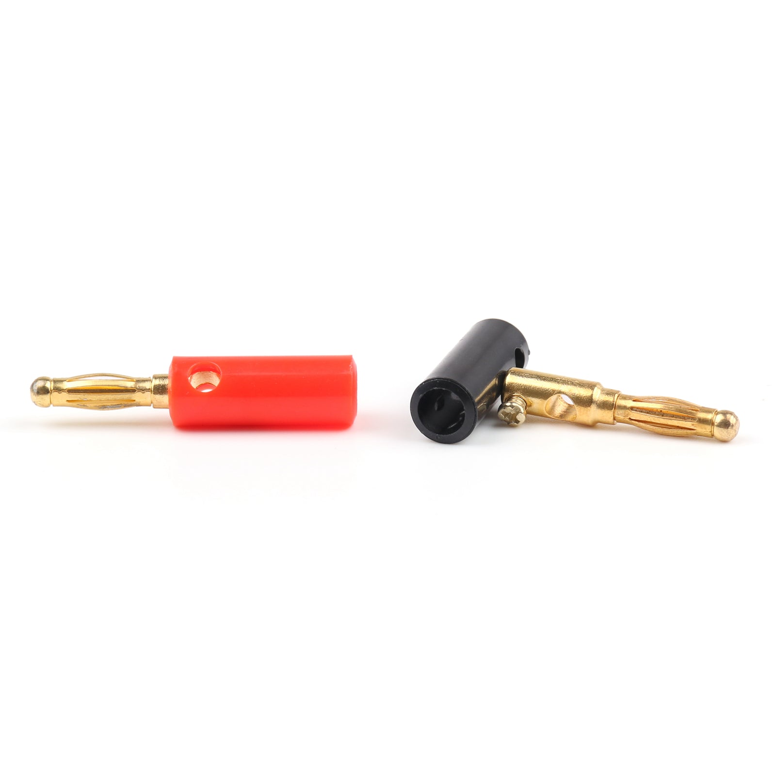 100 piezas conector banana de 4 mm chapado en oro negro y rojo