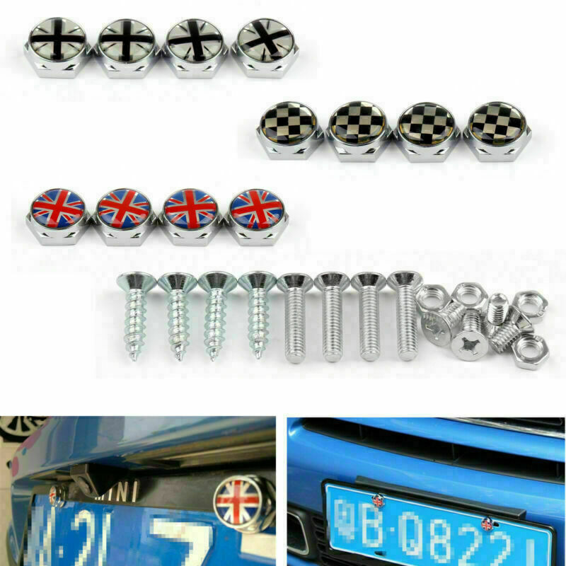 Union Jack, marco de placa de matrícula de Metal cromado, tapa de tornillo Para Mini Cooper