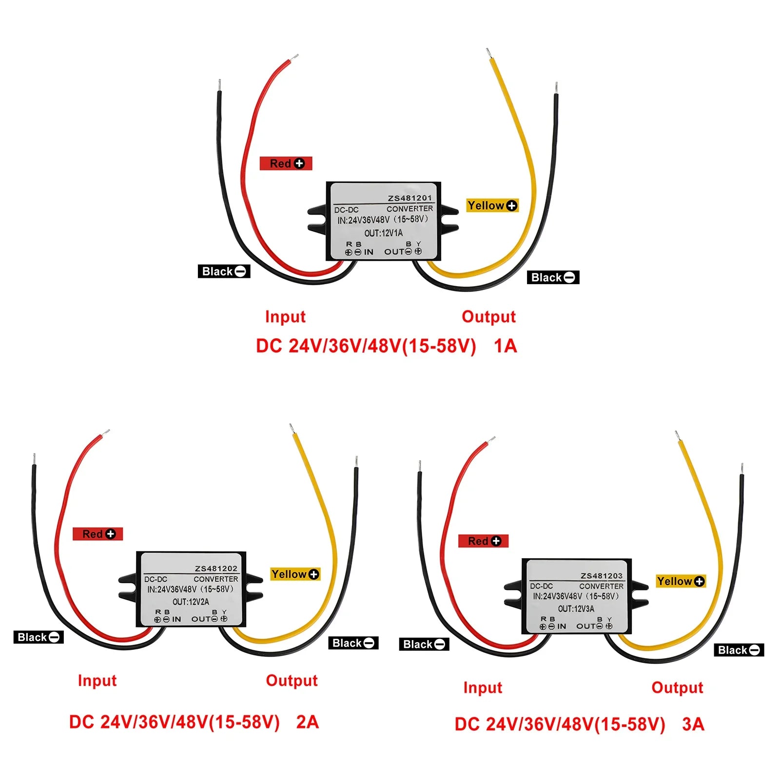 Convertisseur DC-DC étanche 24V 36V 48V Module d'alimentation abaisseur à 12V