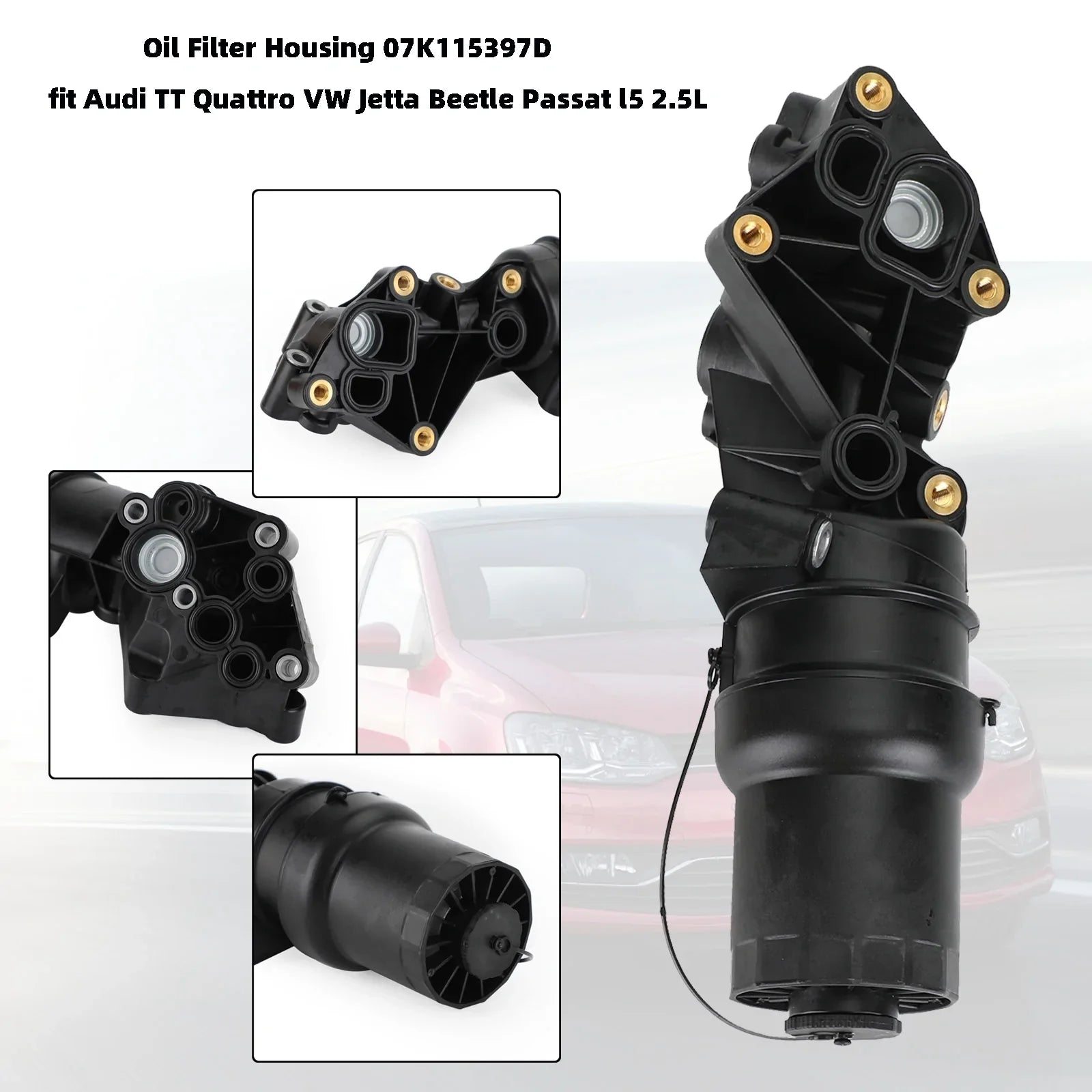 Carcasa del filtro de aceite 07K115397D para Audi TT Quattro VW Jetta Beetle Passat l5 2.5L genérico