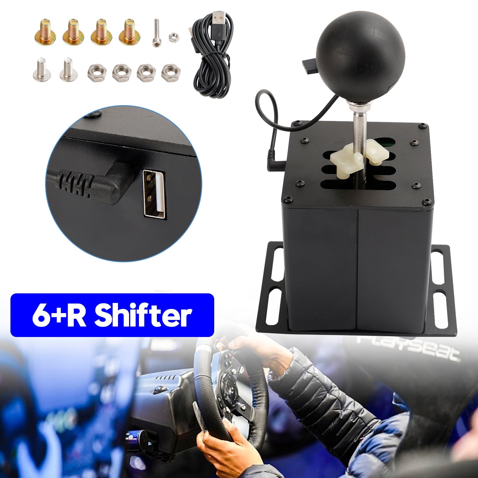 USB 6+R Simulator Shifter per Logitech G29 G27 G25 G920 Volante PC