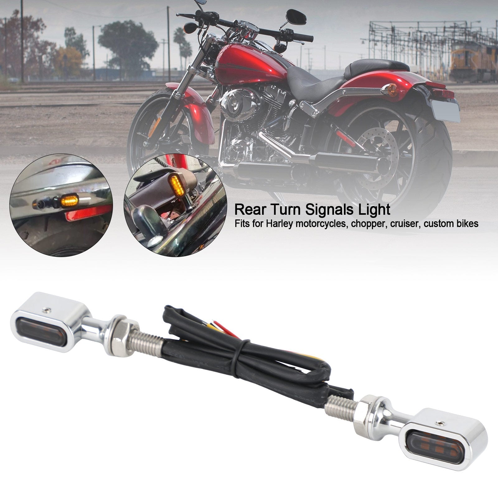 Mini intermitente trasero LED para Sportster Touring Dyna Softail