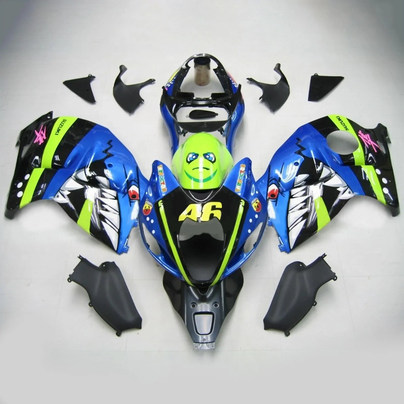 Amotopart Suzuki Hayabusa GSXR1300 1999-2007 Kit de carenado de carrocería de plástico ABS