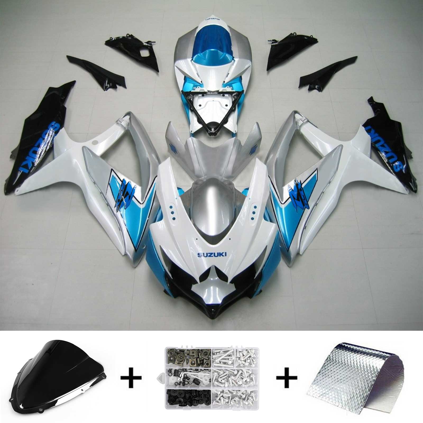 Amotopart Suzuki GSXR 600/750 2008-2010 Kit carenatura plastica ABS K8