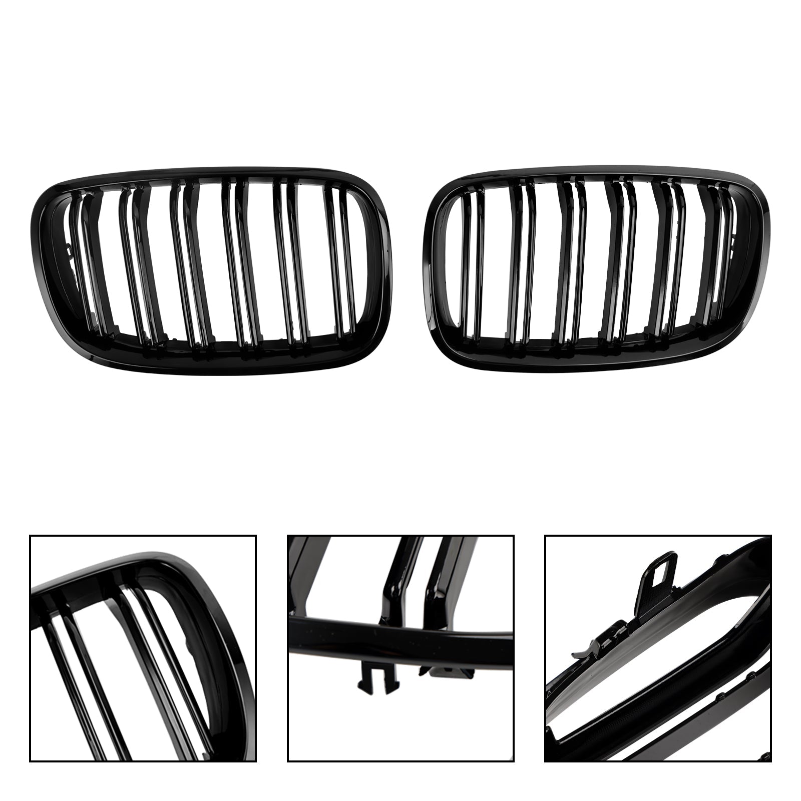 BMW X6 E71 2007-2014 Grille de calandre de pare-chocs avant noir brillant