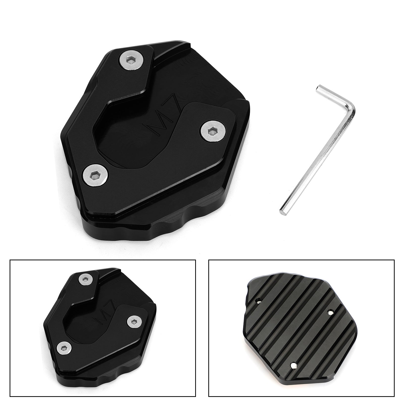 Placa de extensión de caballete lateral para Yamaha MT-07 FZ-07 Placa de extensión de caballete lateral para Yamaha MT-07 FZ-07 Titanio Genérico