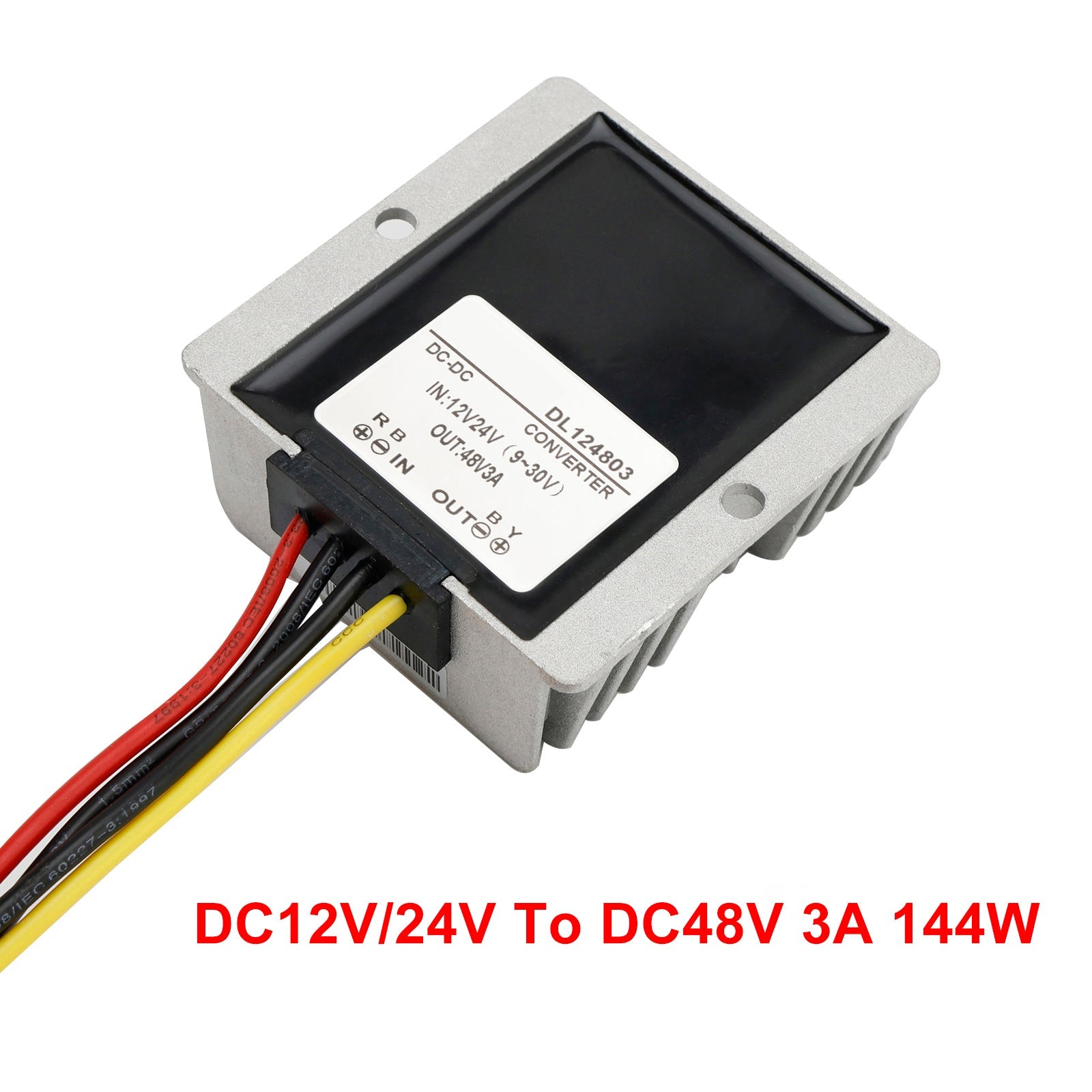 Regulador convertidor de fuente de alimentación para coche, resistente al agua, DC-DC 12V/24V-48V 3A 144W