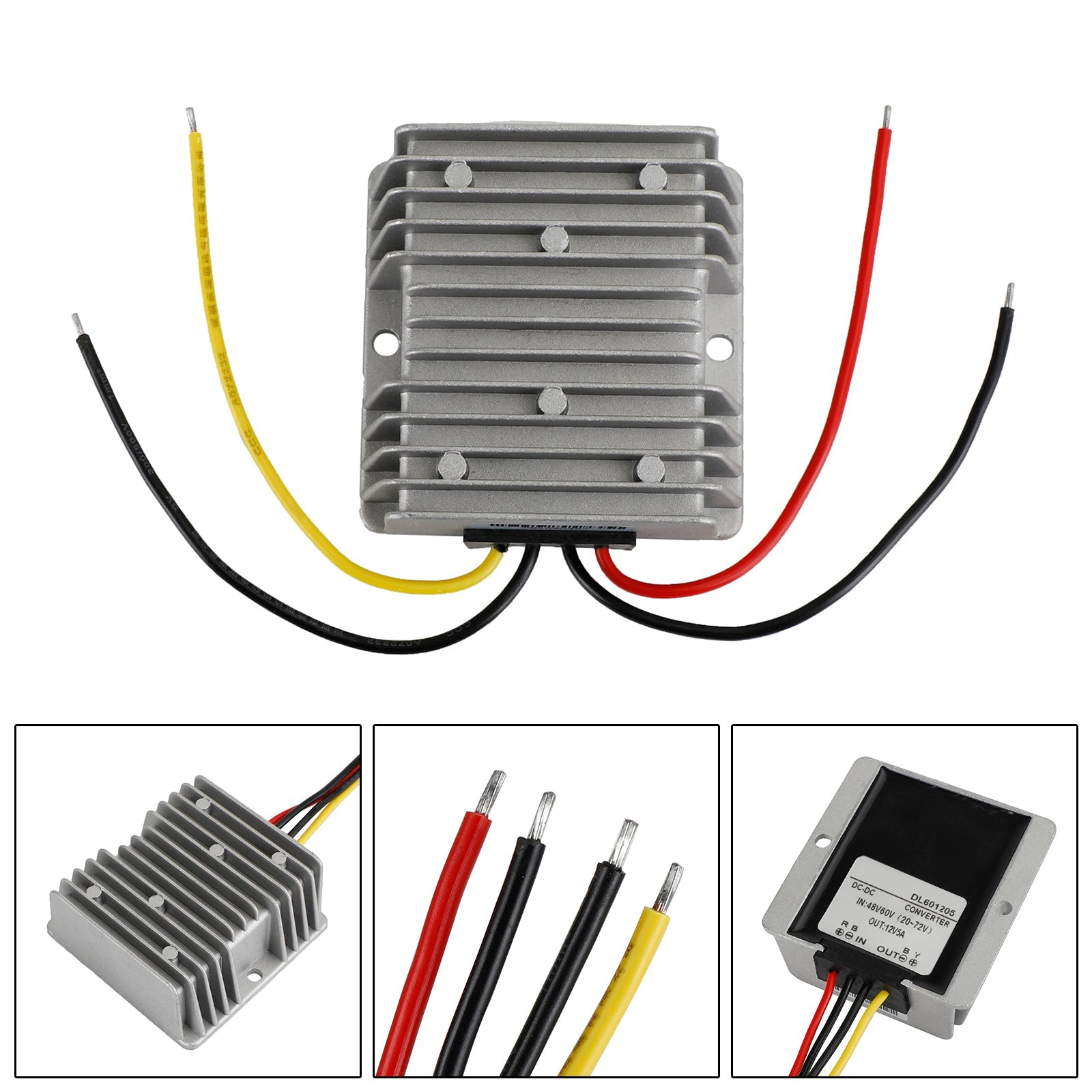 Étanche 48V/60V à 12V 5A 60W Régulateur de convertisseur de puissance CC/CC abaisseur