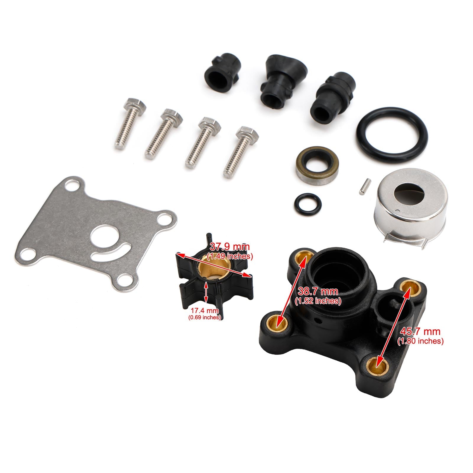 Kit girante pompa acqua per fuoribordo Johnson Evinrude 8-15HP con alloggiamento 18-3327