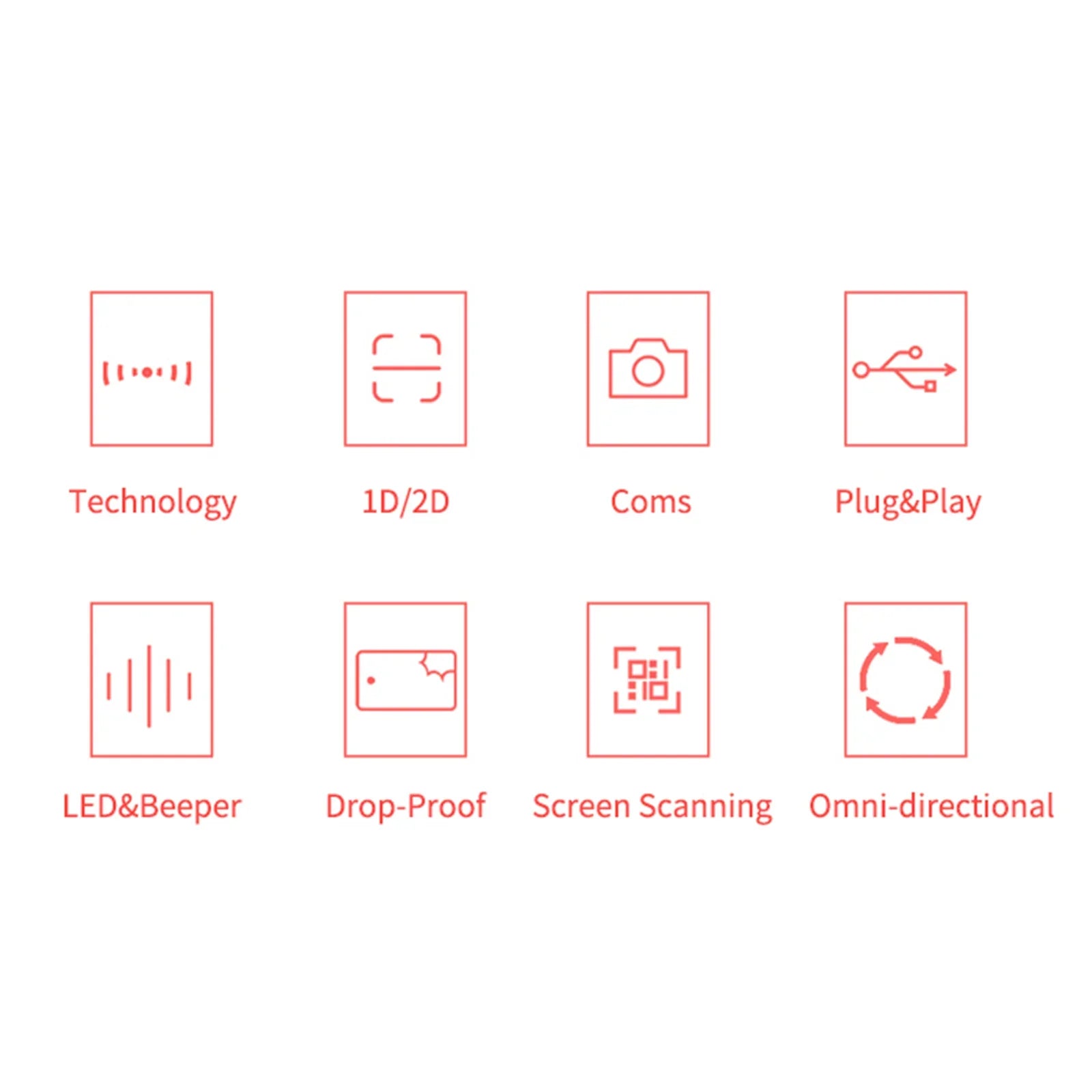 Scanner di codici a barre da tavolo Scanner di codici a barre USB omnidirezionale 1D 2D omnidirezionale