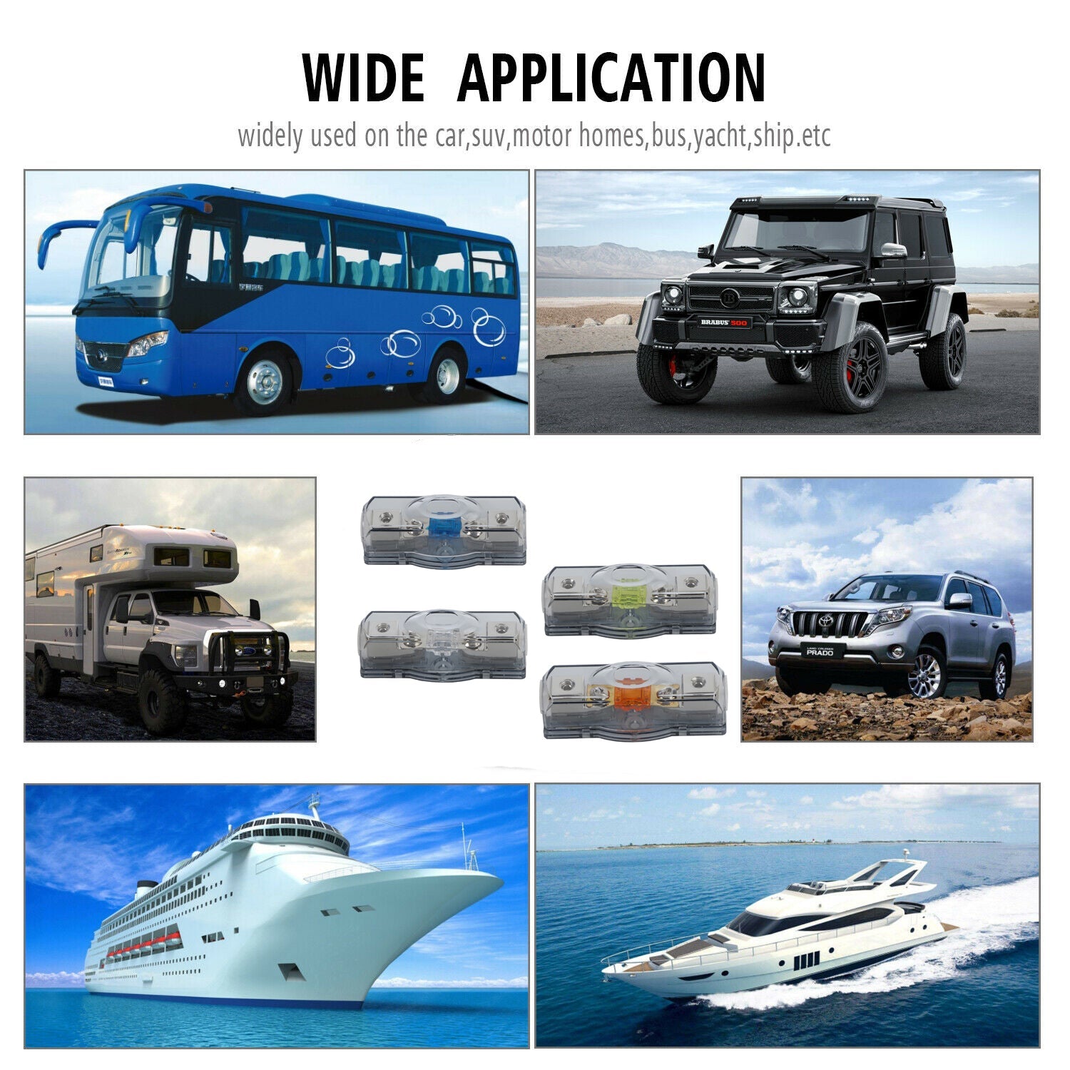 Mini anl anl Fusible Door Block per 4/8 Ga in audio auto da 4/8 Ga con fusibile multi-a