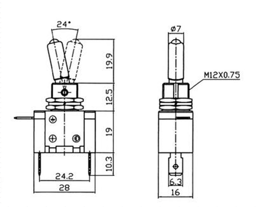 4 Uds 2 terminales 4 pines ON-OFF 15A 250V interruptor basculante arranque DPST grado Industrial