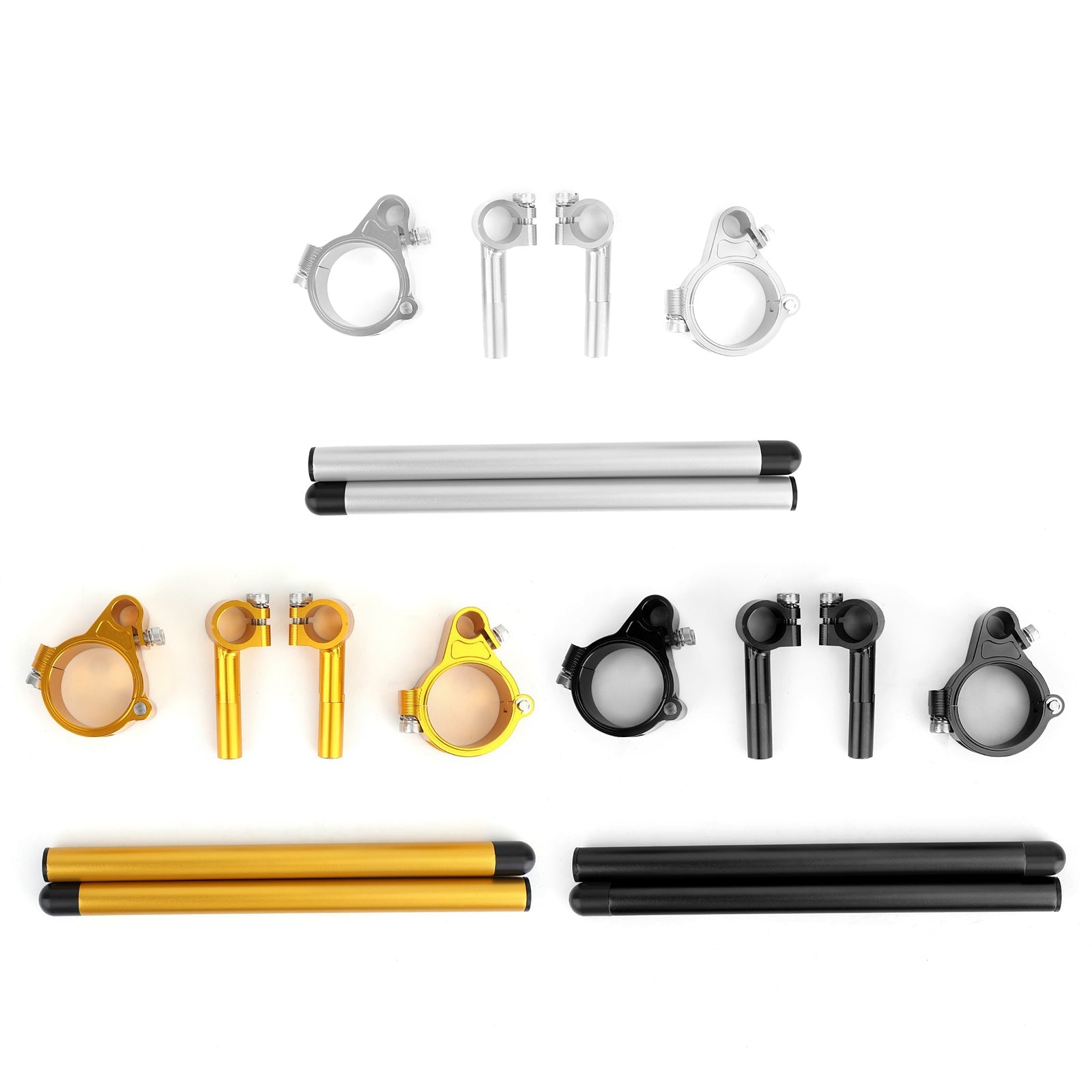 37mm Universel Réglable Rotatif CNC Billette Clip Ons Fourche Tube Guidon Kit