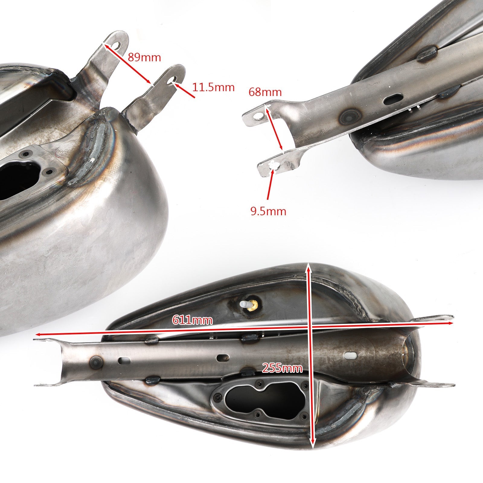 Moottoripyörän rauta 14,4 litran 3,8 gallonan kaasupolttoainetankki sopii Sportster 883 XL 07-17 Generic -malliin