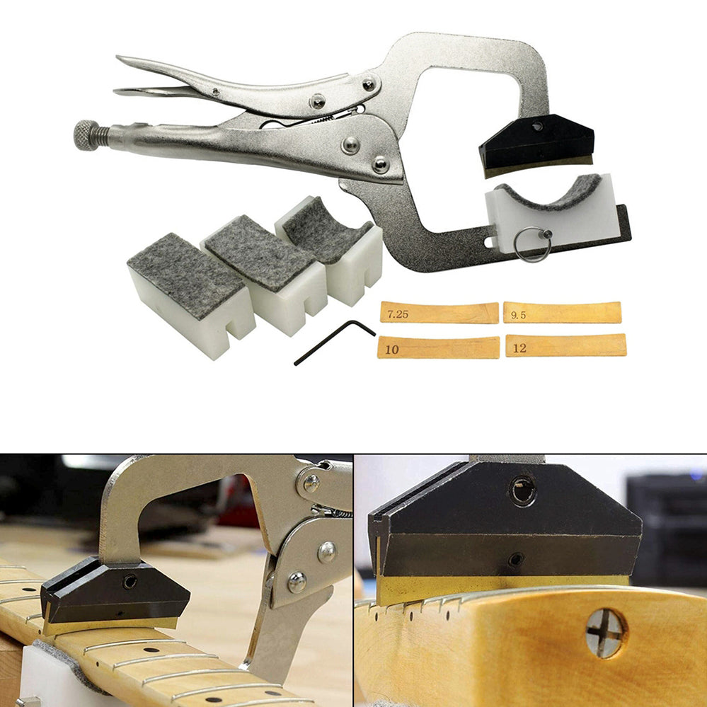 Alicates de prensa de trastes de bolsillo para guitarra con 4 prensas de cuello acolchadas herramienta de reparación de guitarra