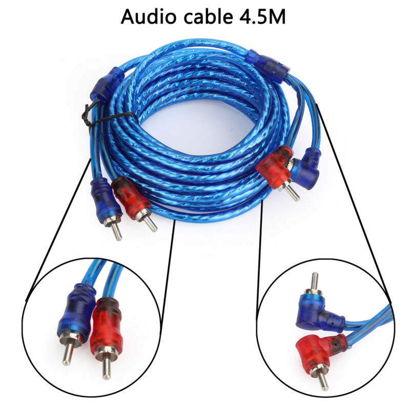 Alambre Sub Car RCA Amplificador FUSIBLE Arnés de cableado 1500W Amp 10 GAUGE Audio Kit de cableado Cable