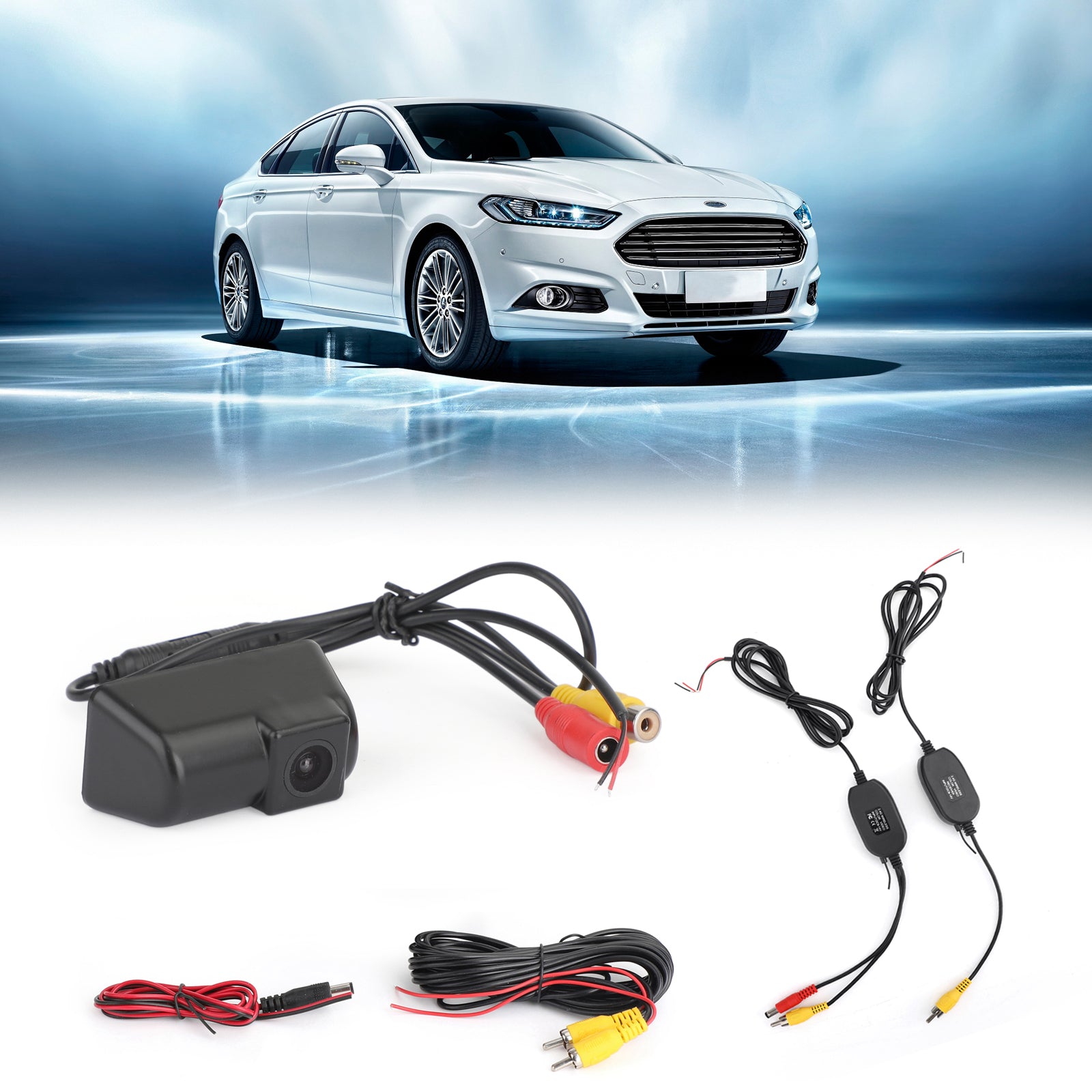 Kit de cámara de visión trasera de coche inalámbrico HD gran angular apto para Ford/Transit/Connect