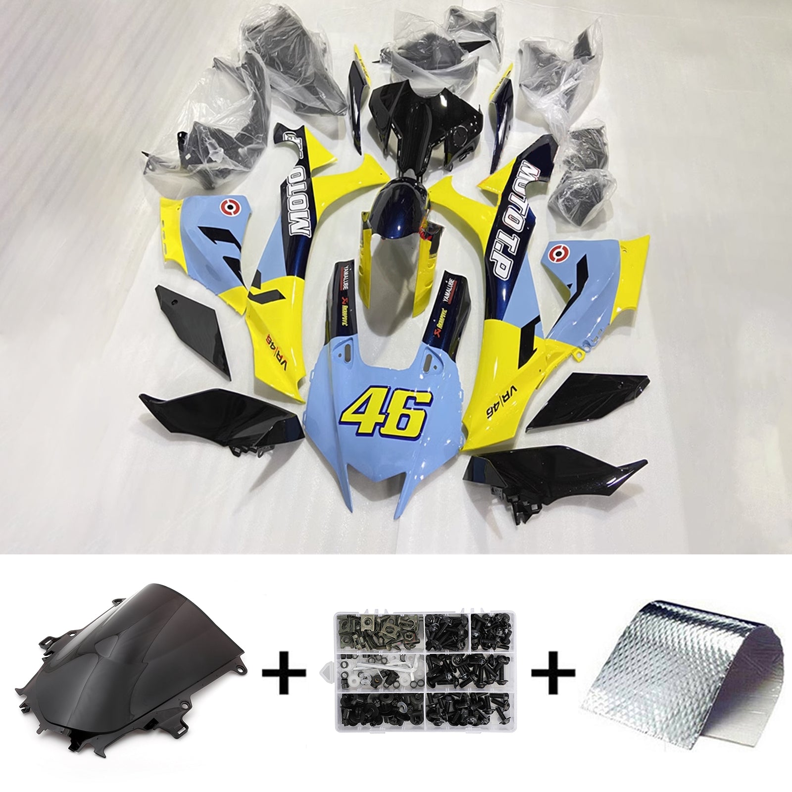 Amotopart Yamaha YZF R1 2020-2023 Kit de carenado de carrocería de plástico ABS