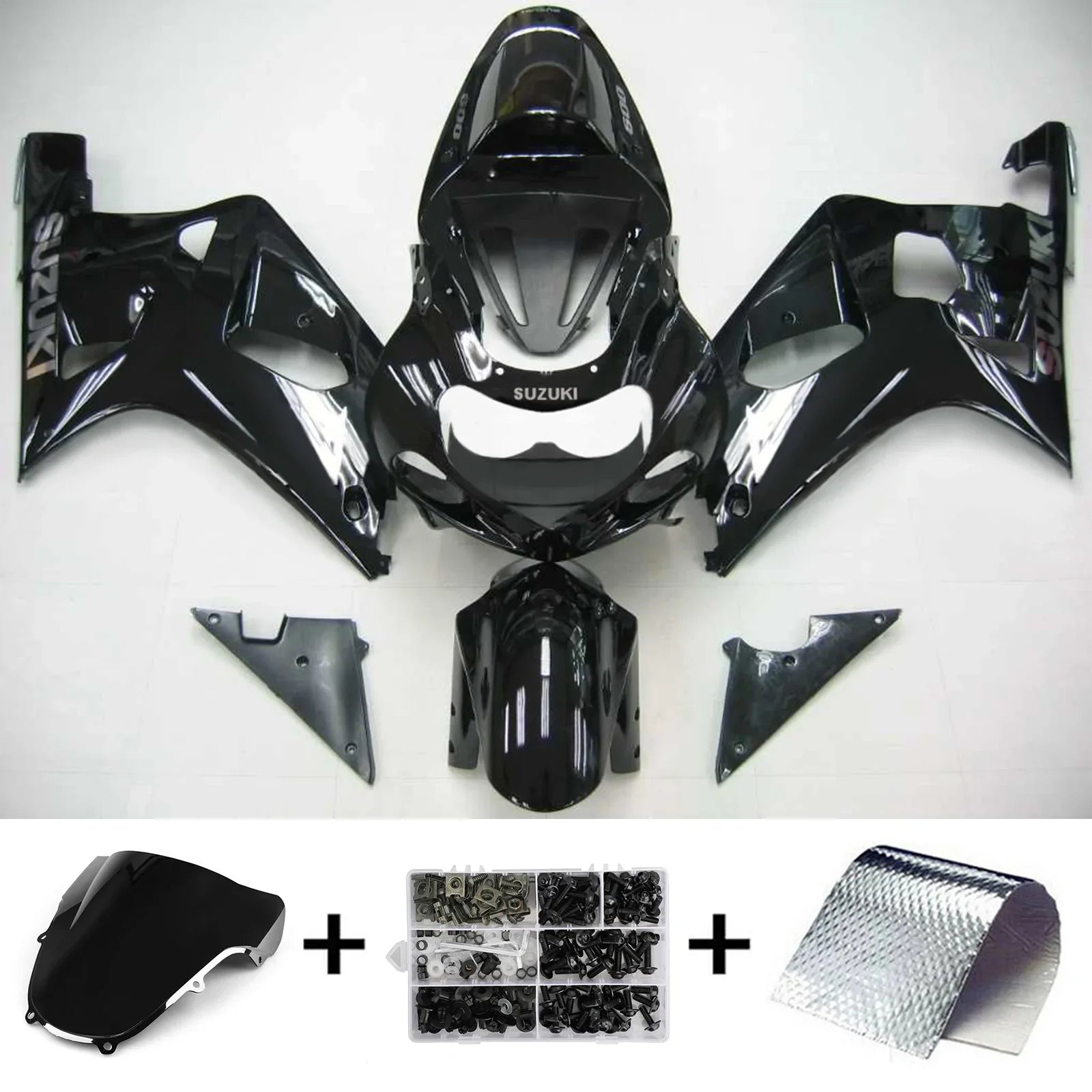 Amotopart Suzuki GSXR600 2001-2003 Kit Carénage Carrosserie Plastique ABS