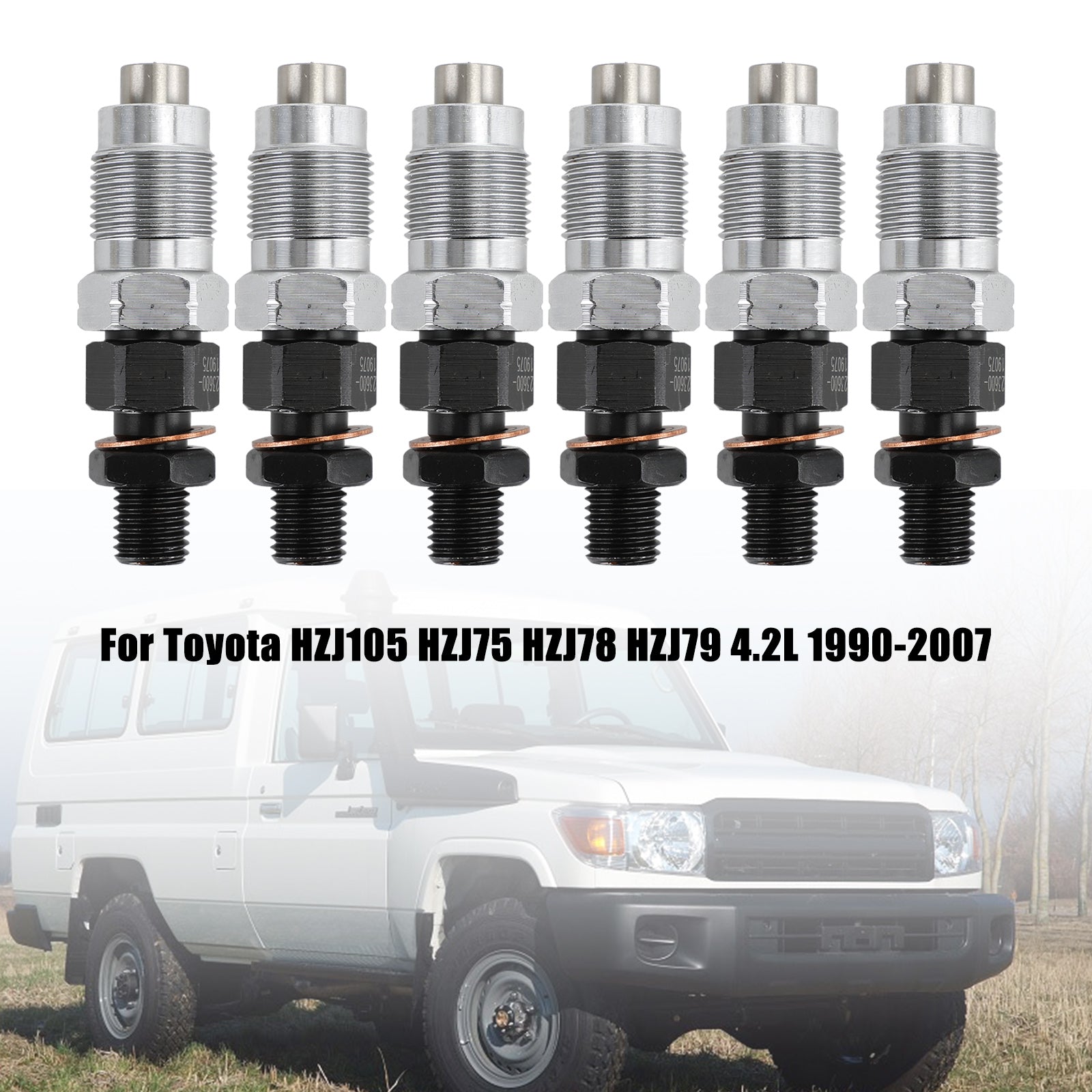 1990-2007 Toyota HZJ105 HZJ75 HZJ78 HZJ79 6 piezas inyectores de combustible 23600-19075 Fedex Express