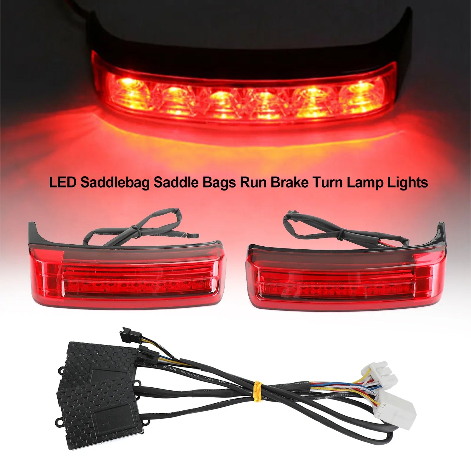 LED Tail Bag Saddle Bags Run Brake Turn Lamp Luces para Touring 1996-2013 Genérico