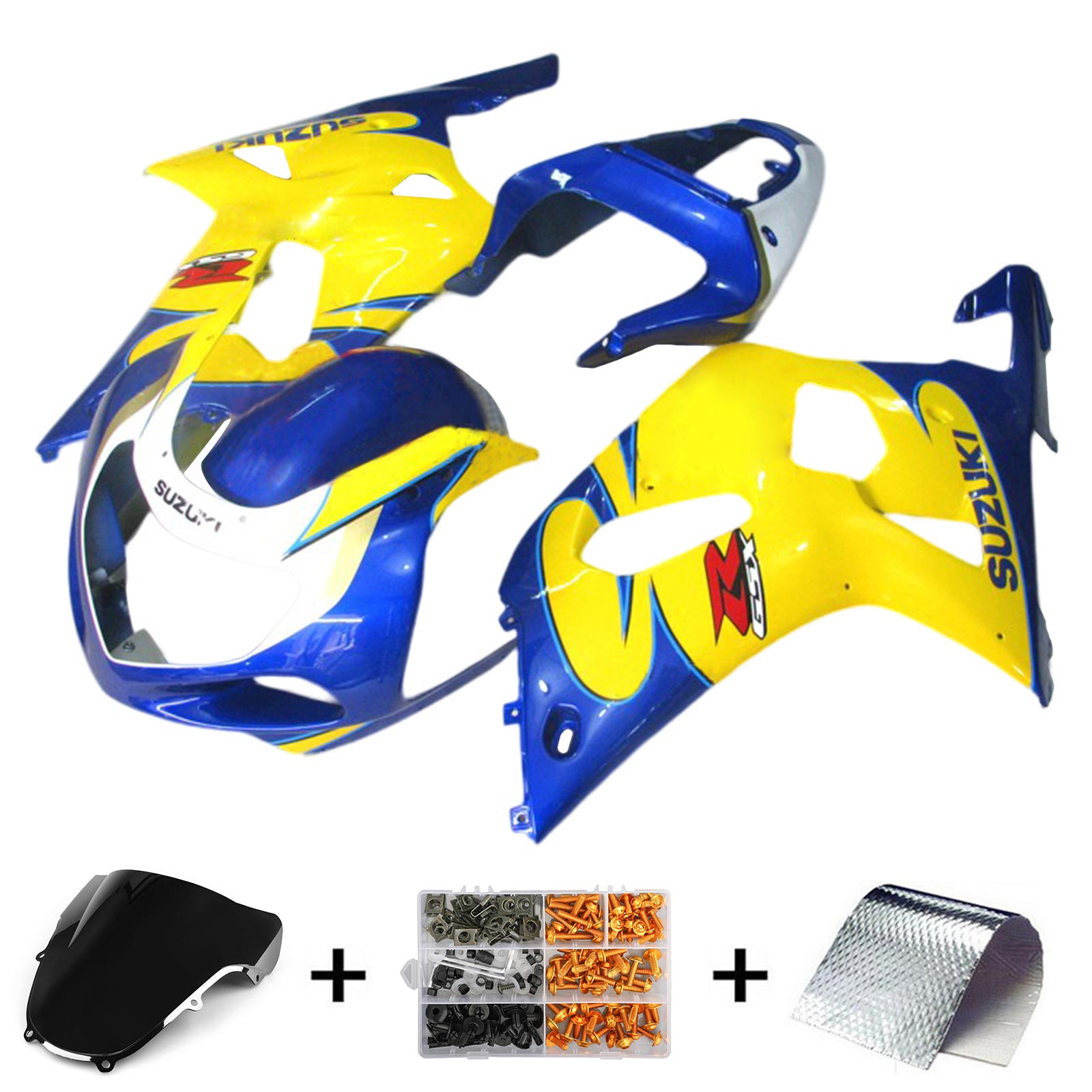 Amotopart Suzuki GSXR600 GSXR750 2001-2003 K1 Kit carenatura carrozzeria in plastica ABS